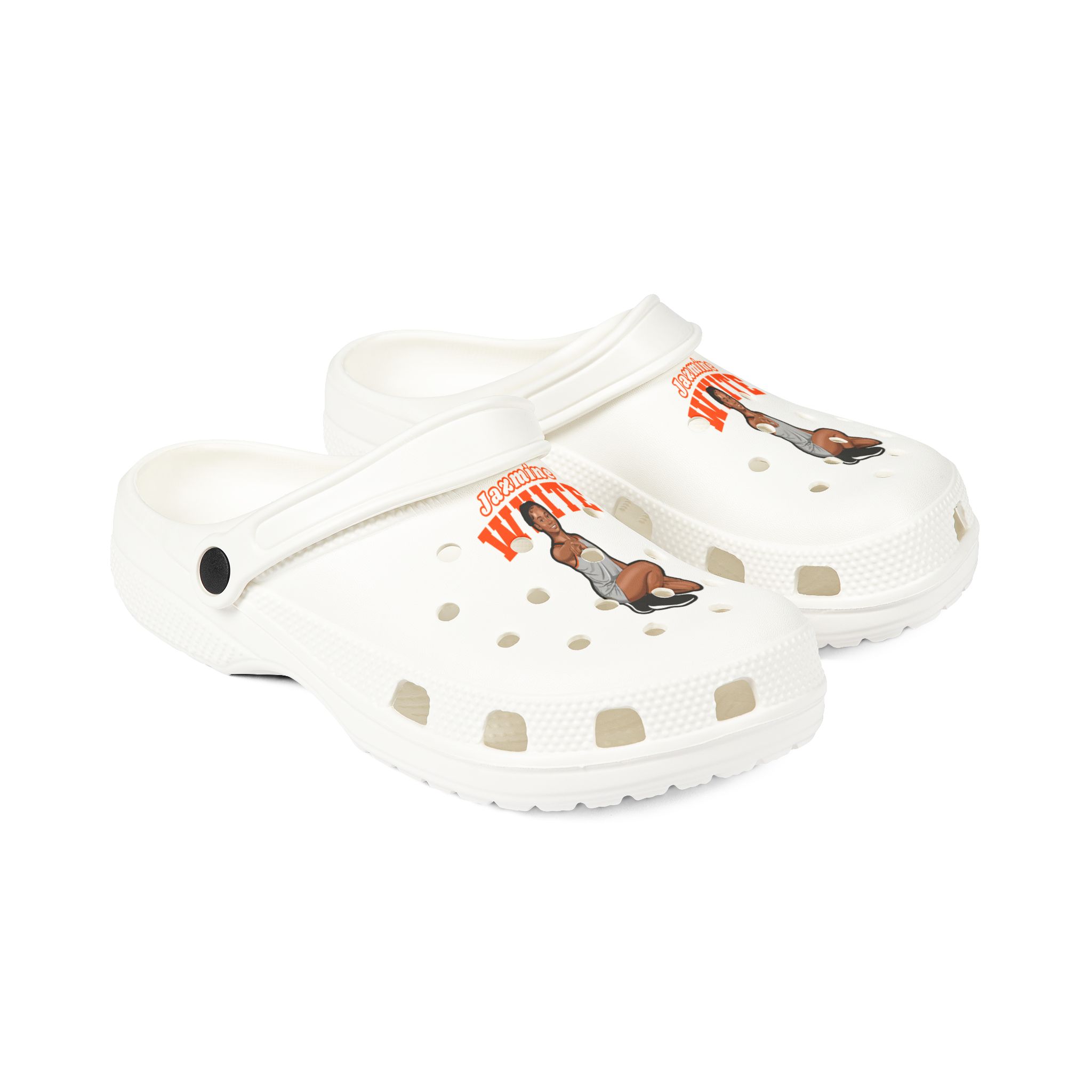Rubber Clogs — character_name_arch in White