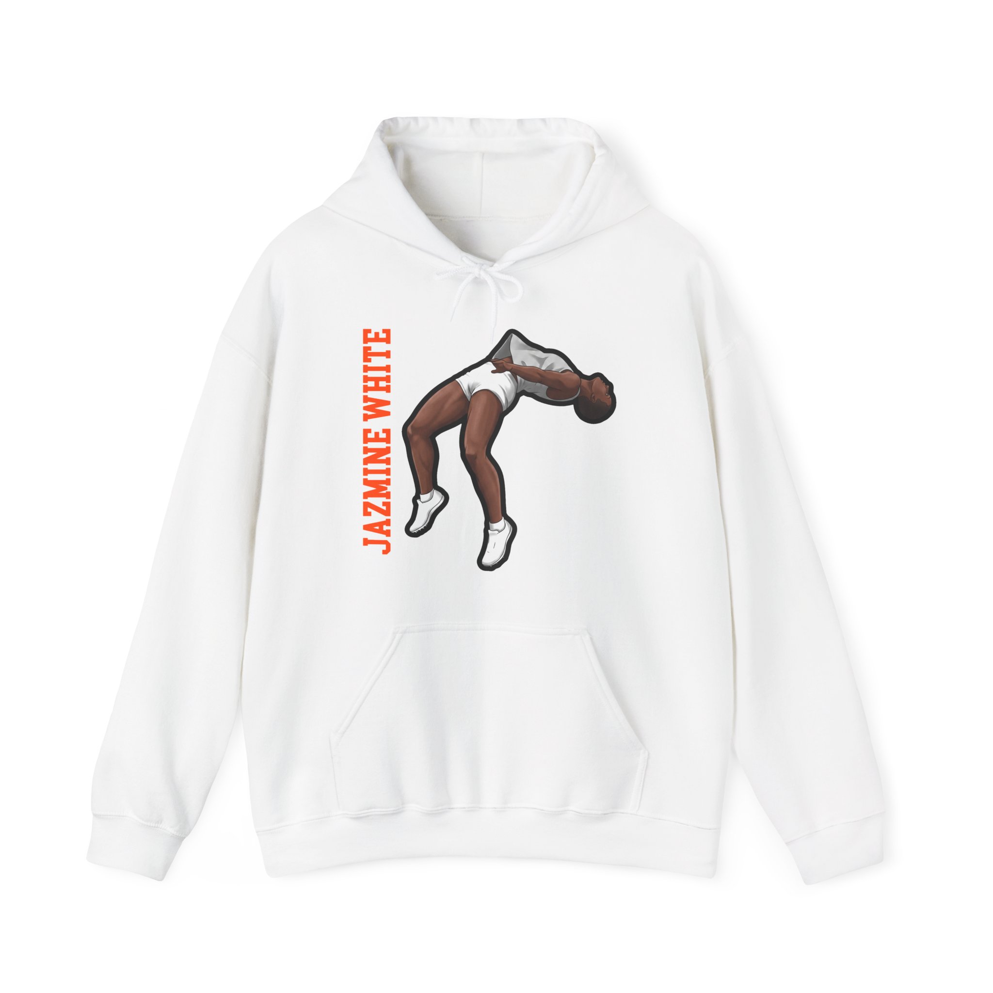 Hoodie — character_name_vertical in White