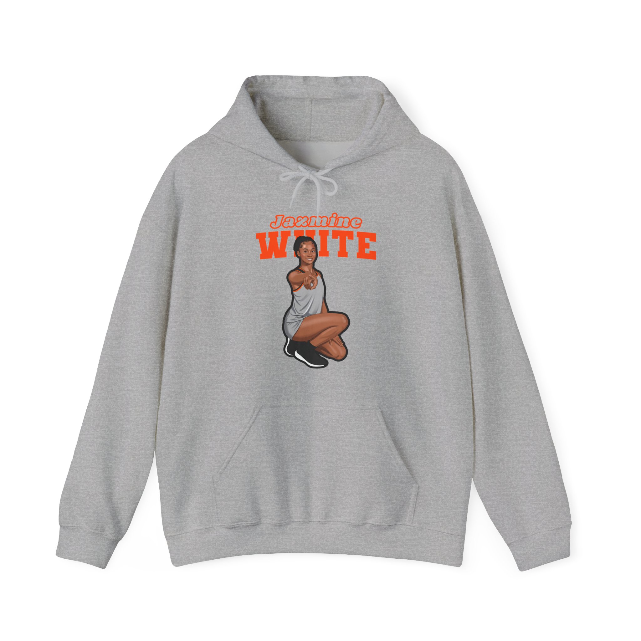 Hoodie — character_name_arch in Grey
