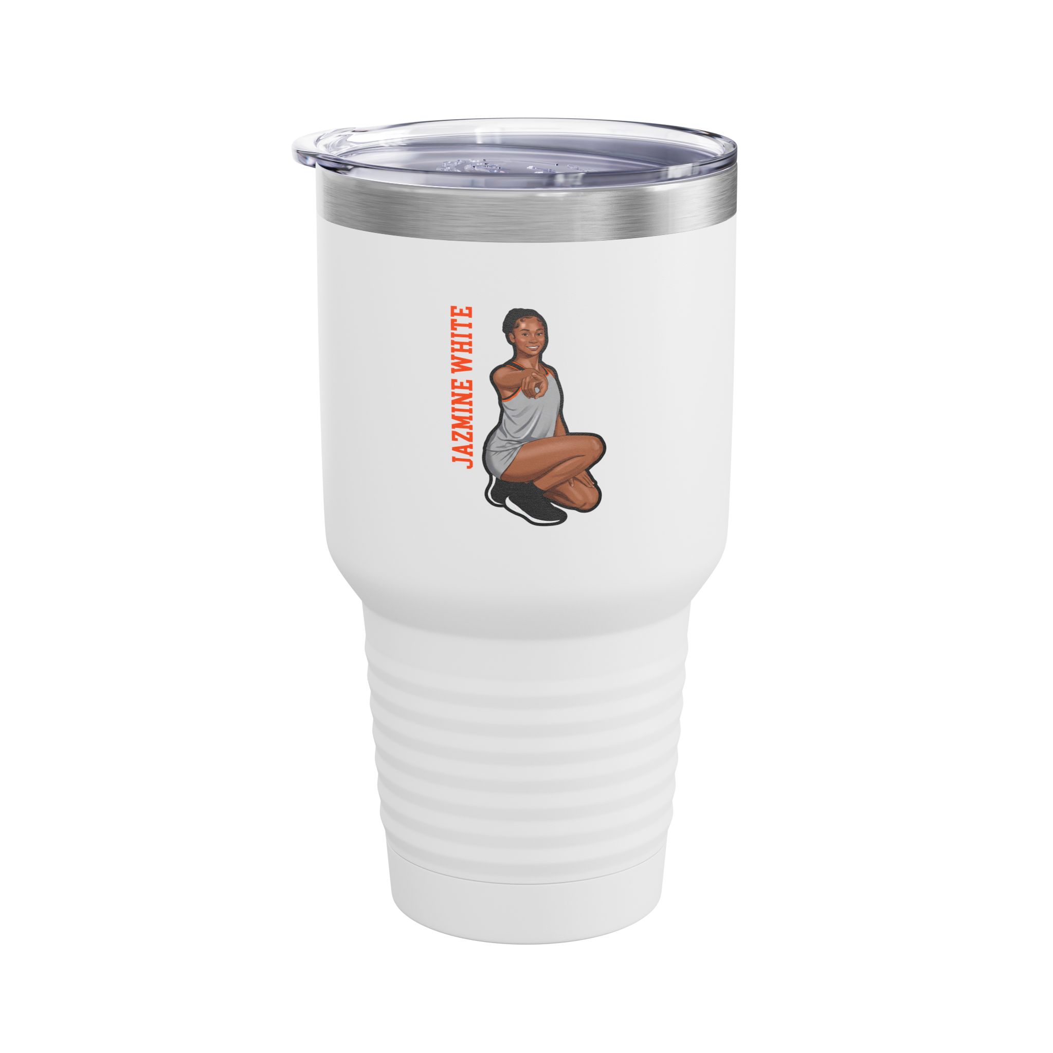 30oz Tumbler — character_name_vertical in White