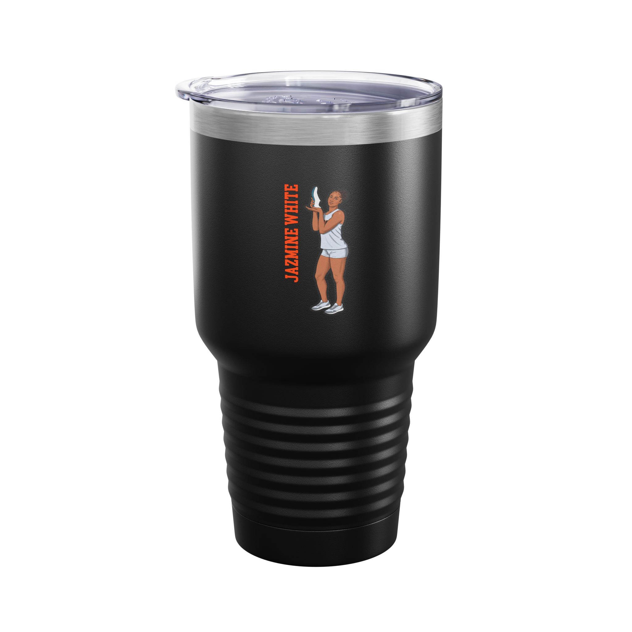 30oz Tumbler — character_name_vertical in Black