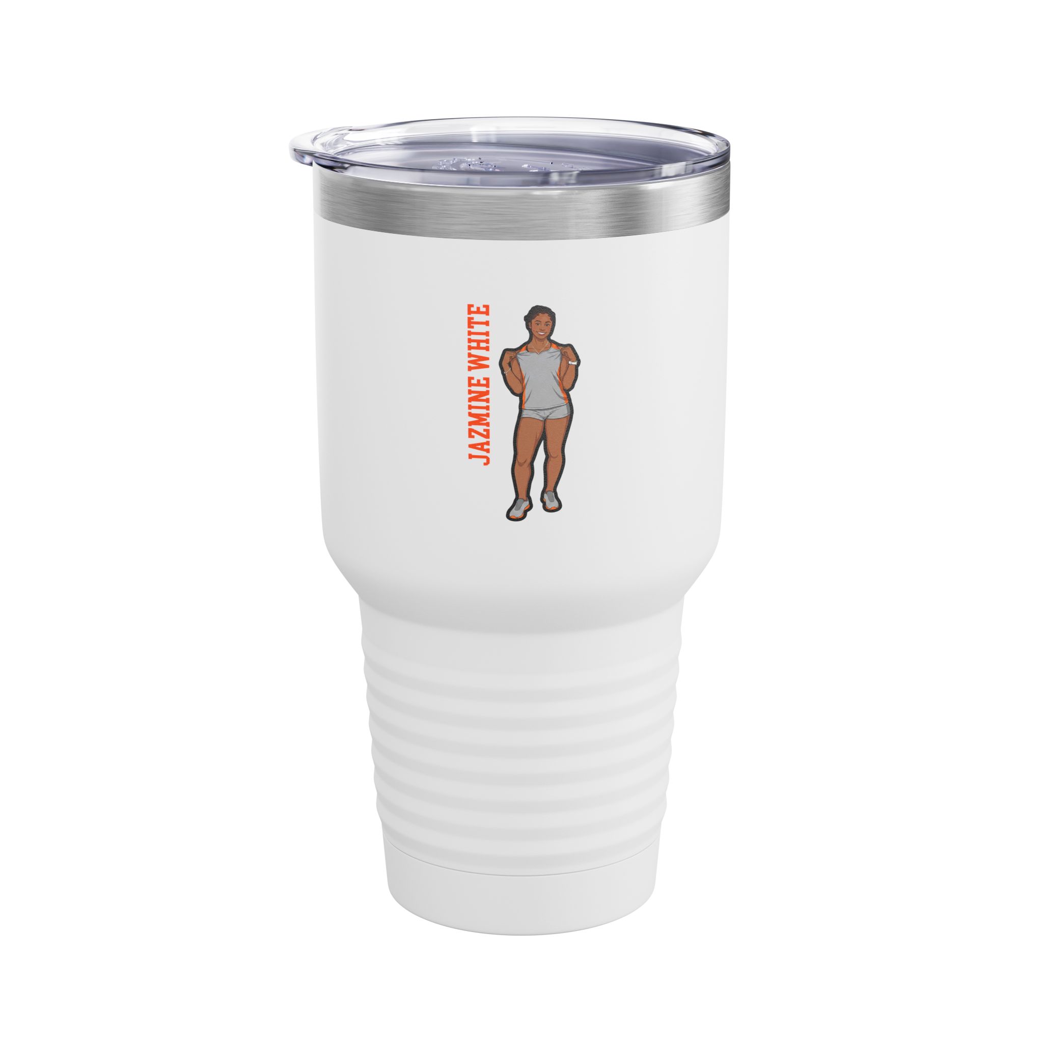 30oz Tumbler — character_name_vertical in White