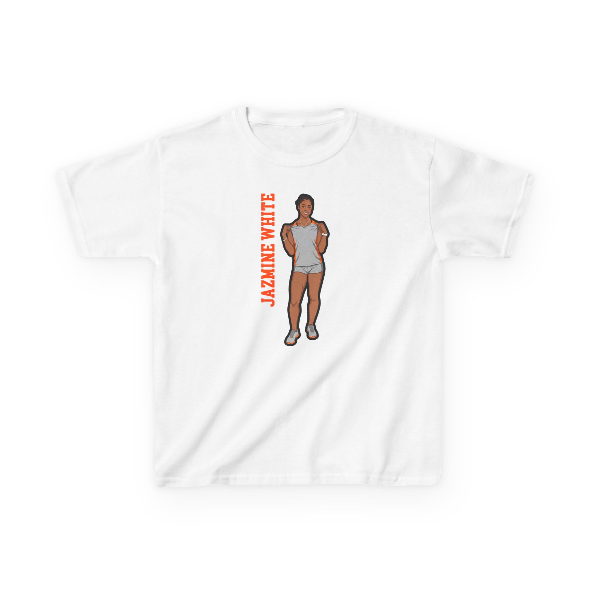 Youth Tee — character_name_vertical in White