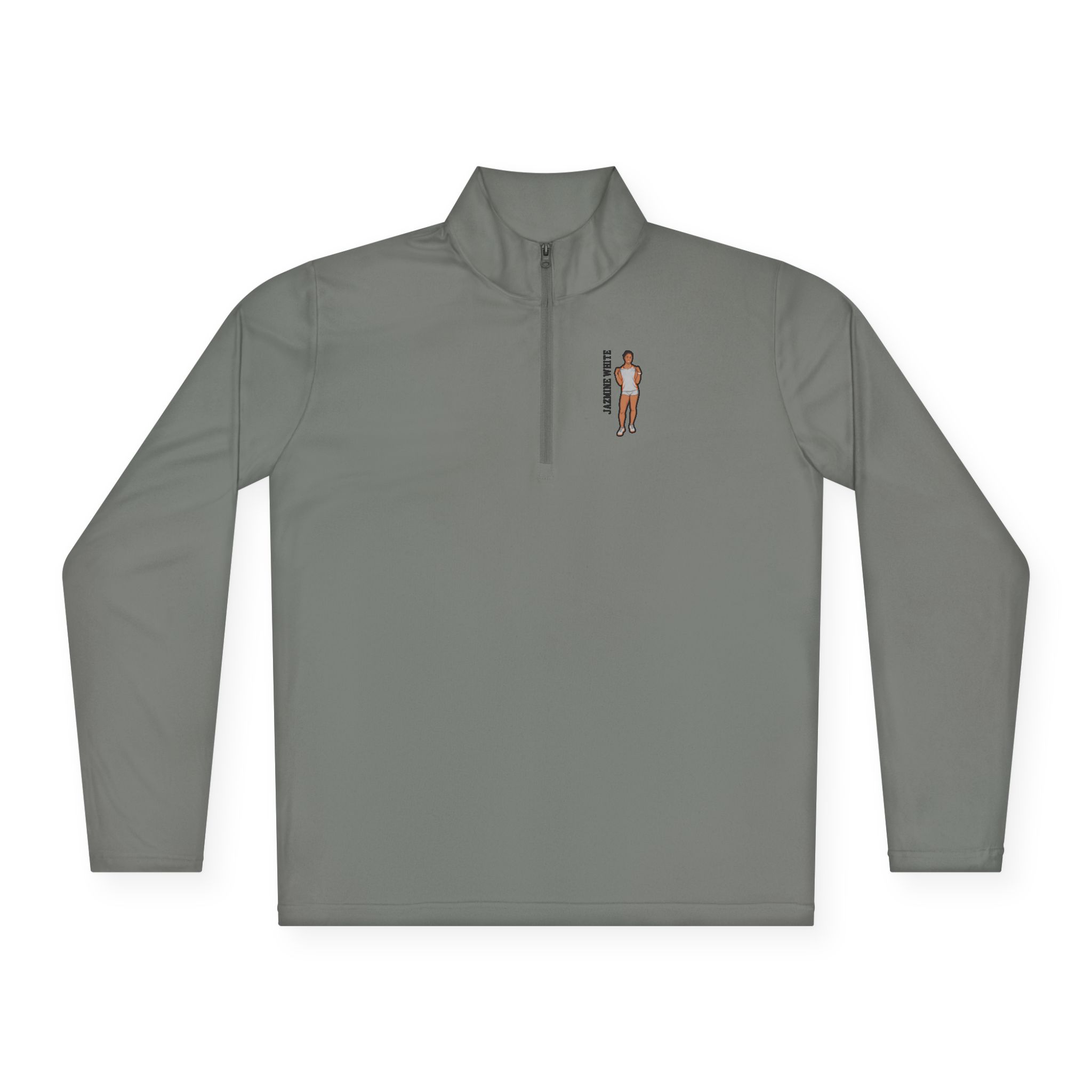 Q-Zip Pullover — character_name_vertical in Grey