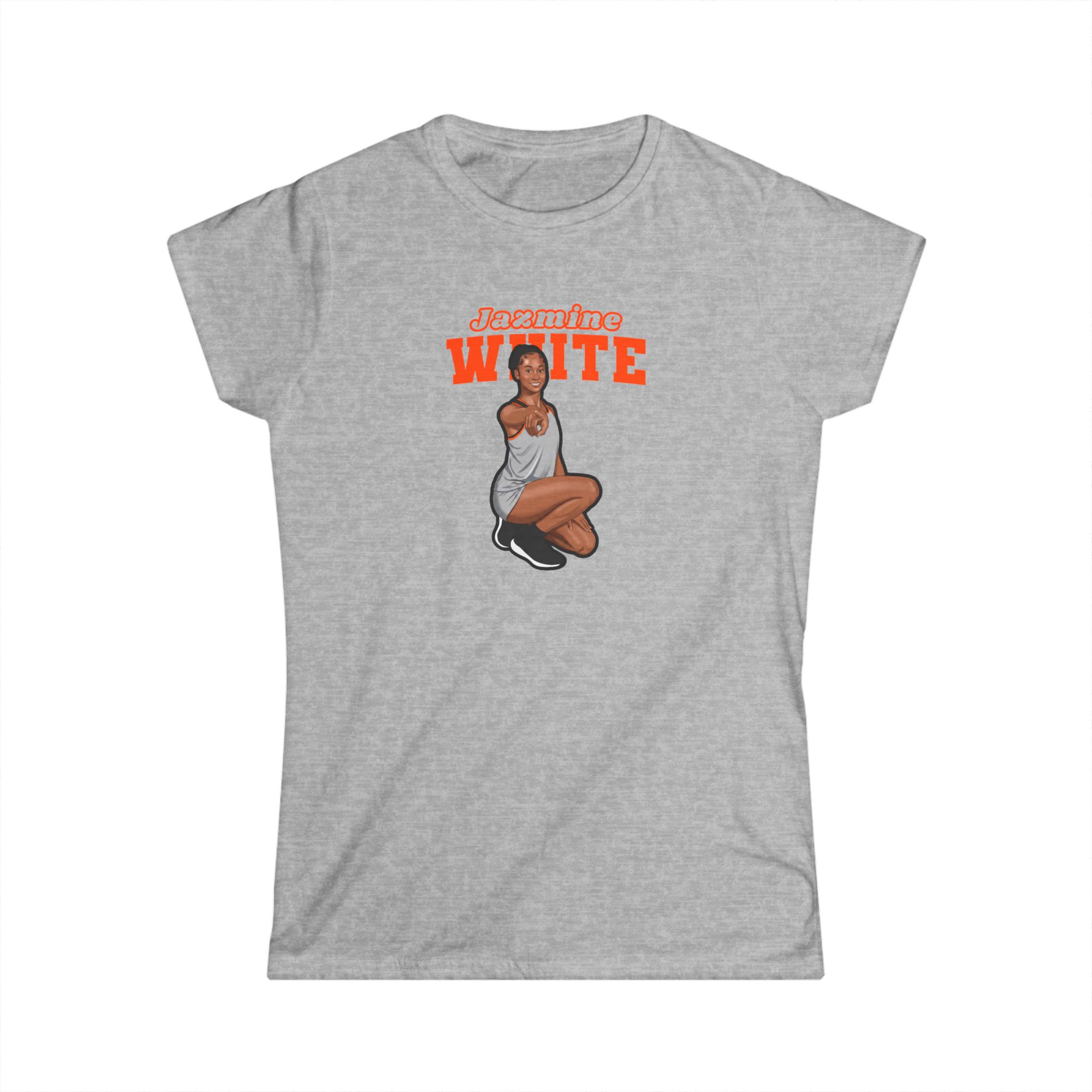 Women's Softstyle Tee — character_name_arch in Grey