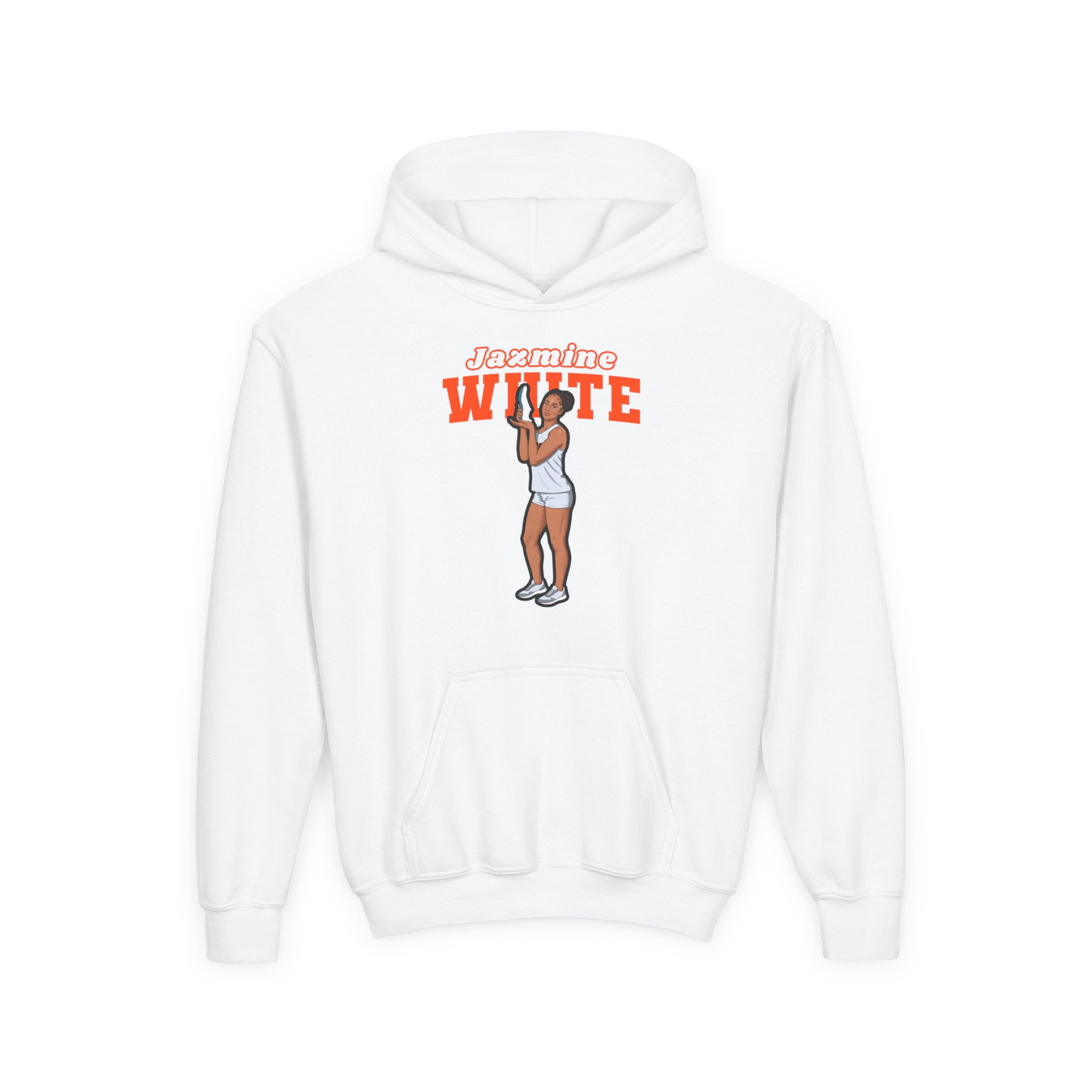 Youth Hoodie — character_name_arch in White