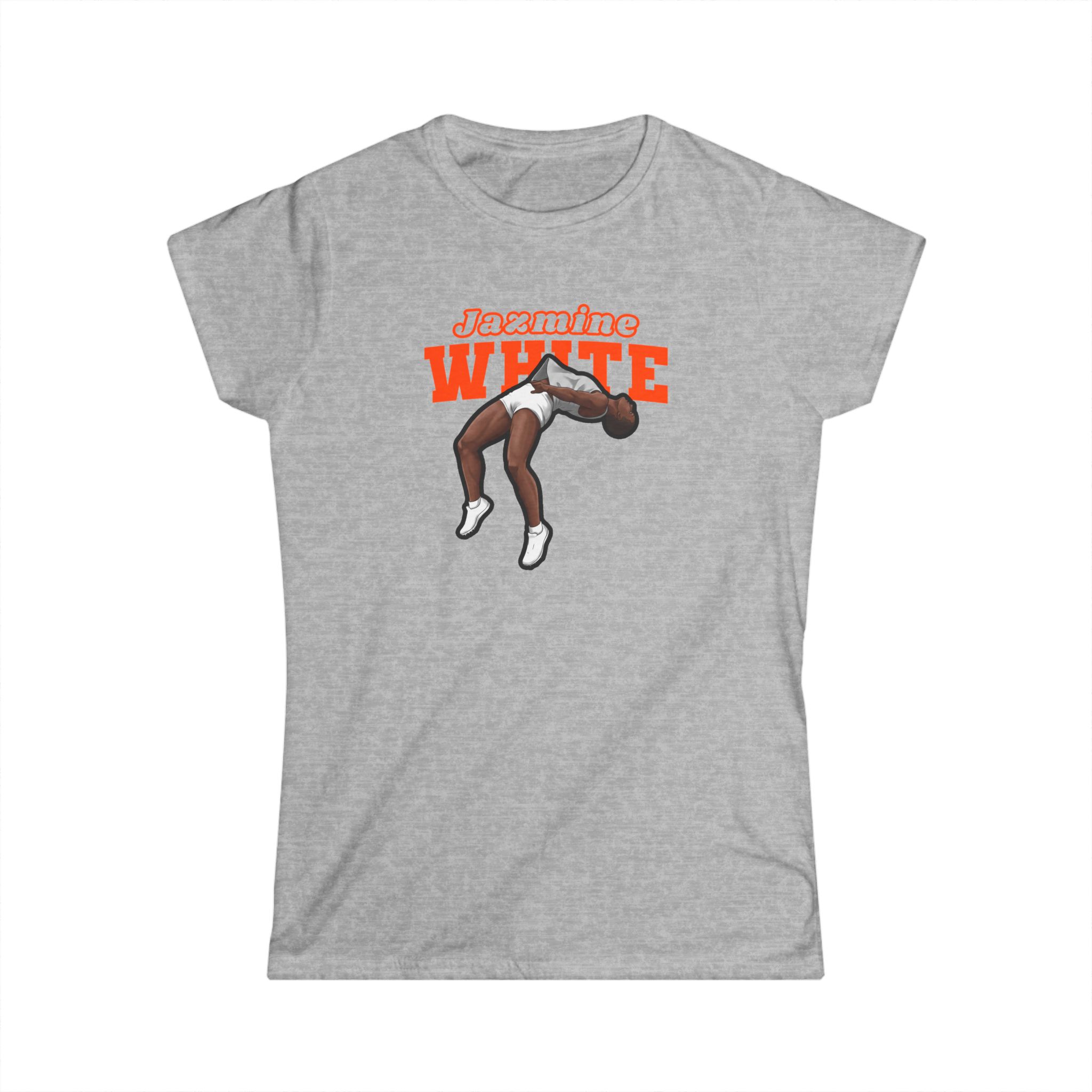 Women's Softstyle Tee — character_name_arch in Grey