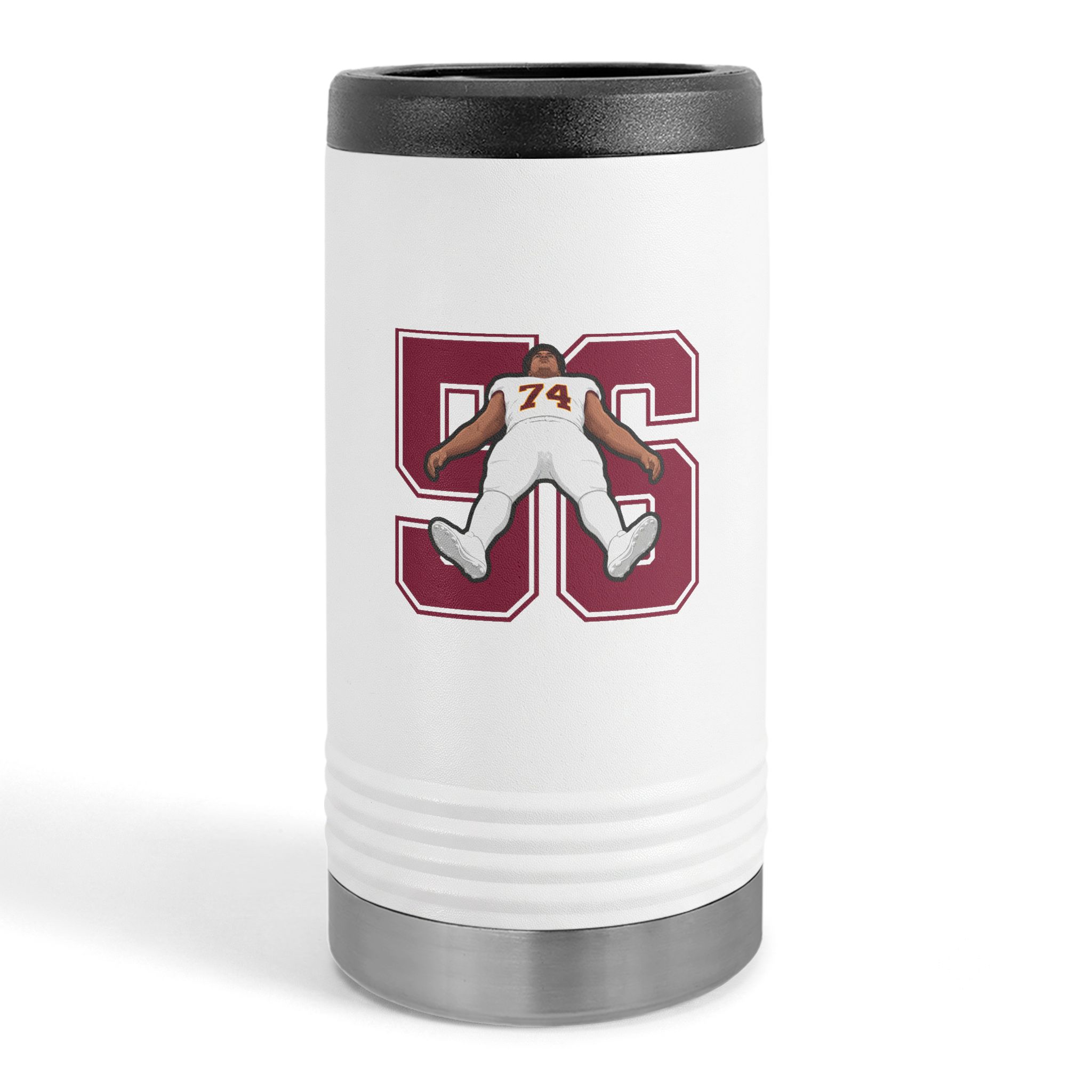Slim Stainless Can Cooler — character_number in White