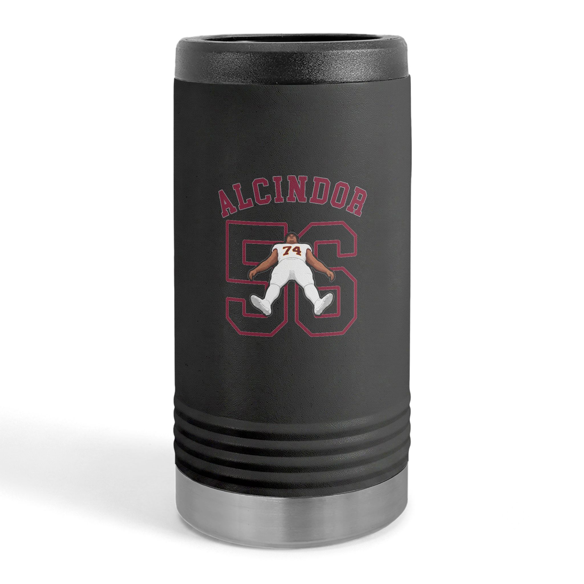 Slim Stainless Can Cooler — character_shirsey_arch in Black