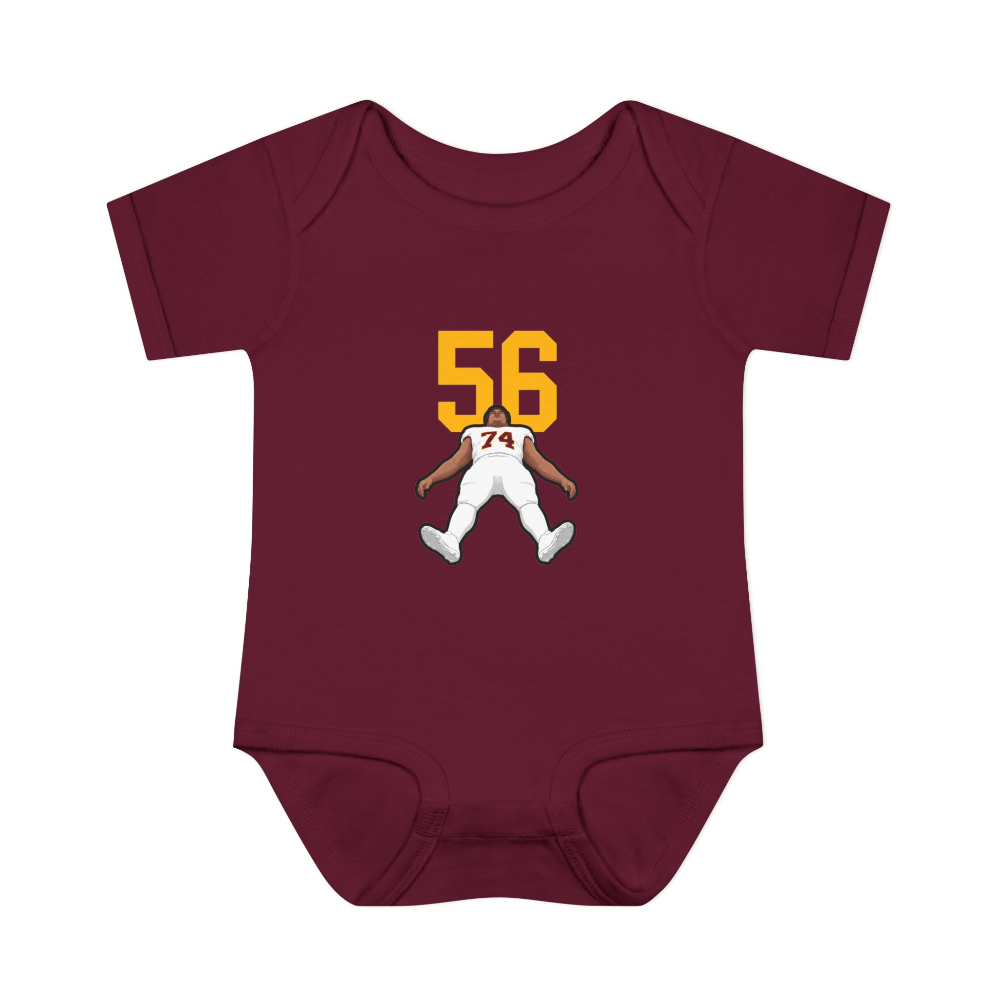 Baby Onesie — character_number_top in Maroon