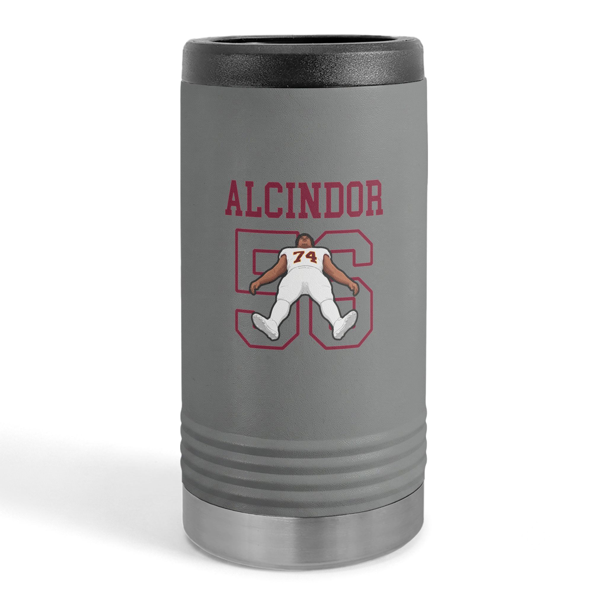 Slim Stainless Can Cooler — character_shirsey in Grey