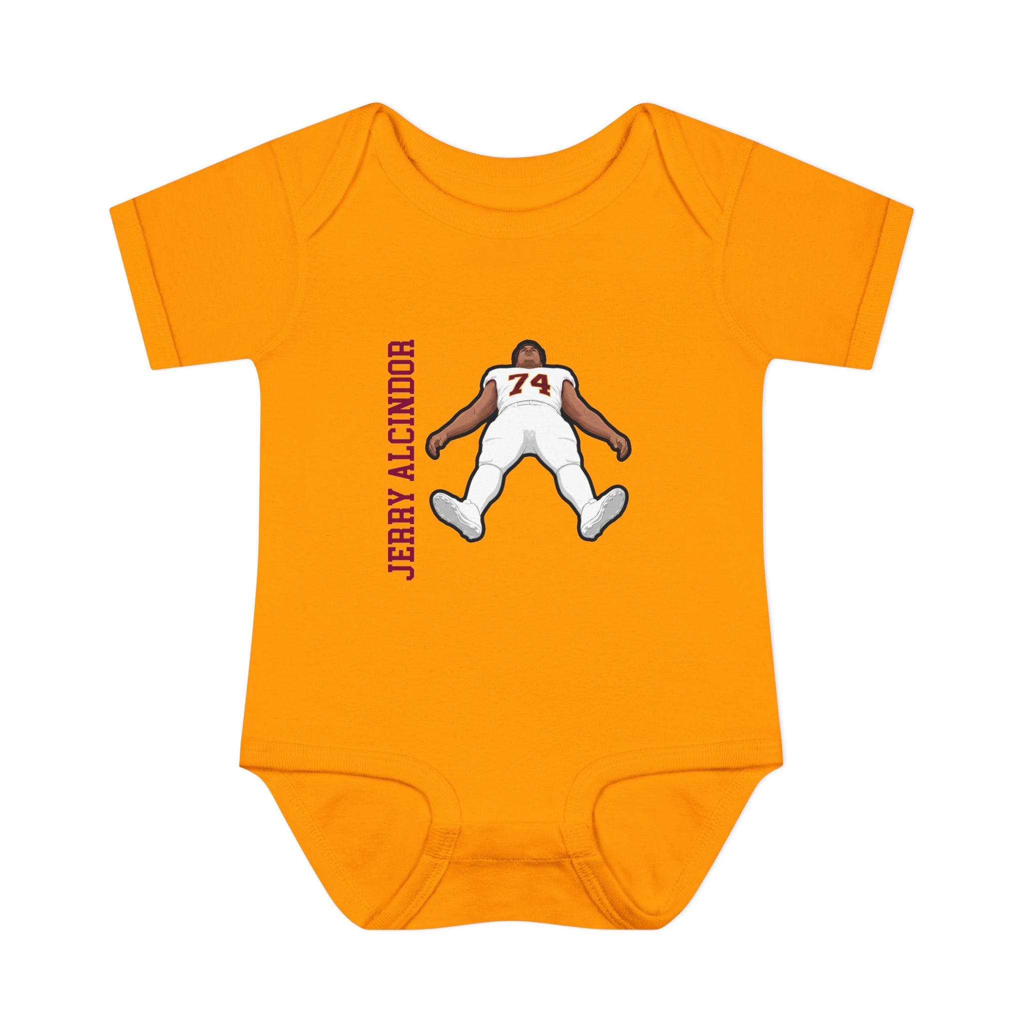 Baby Onesie — character_name_vertical in Gold