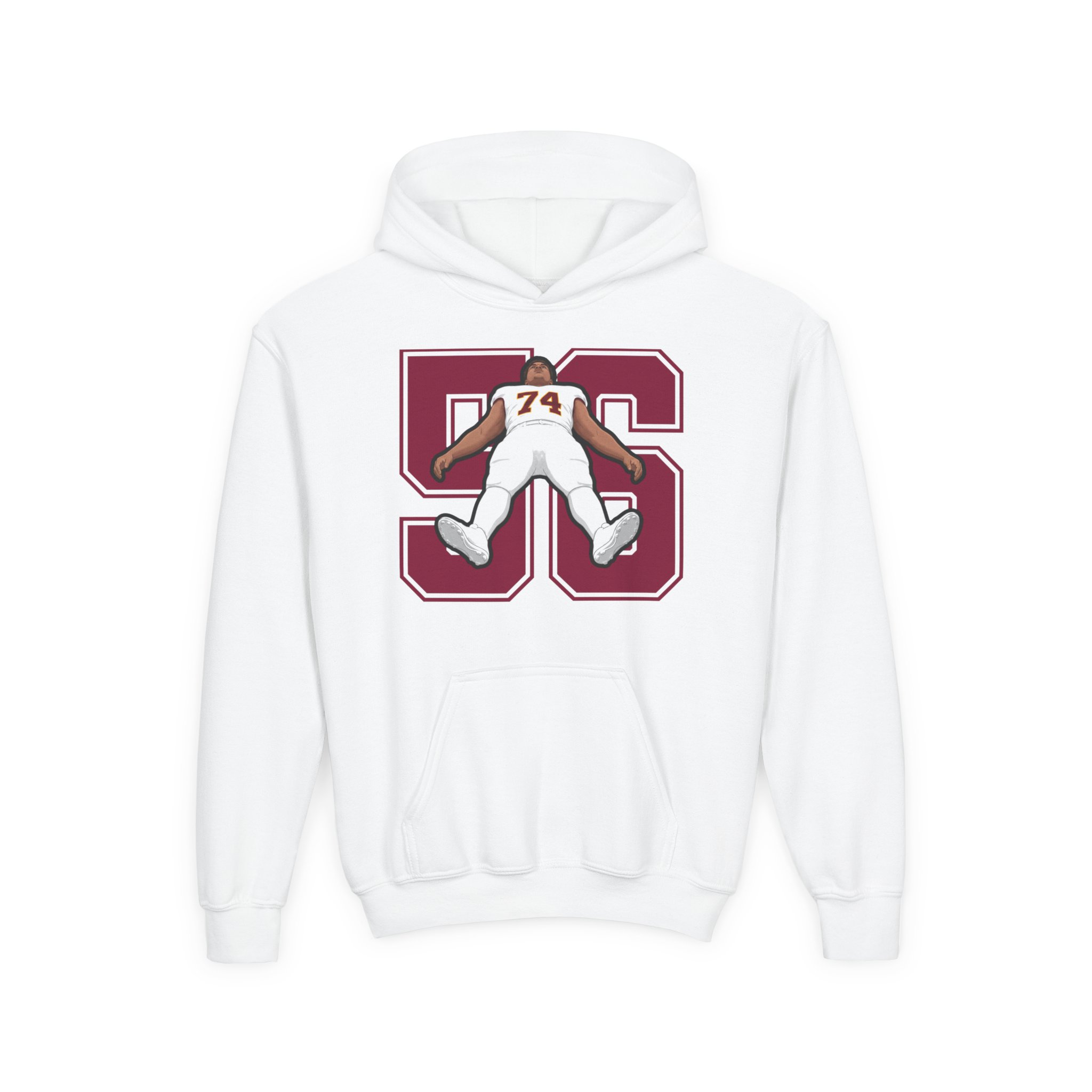 Youth Hoodie — character_number in White
