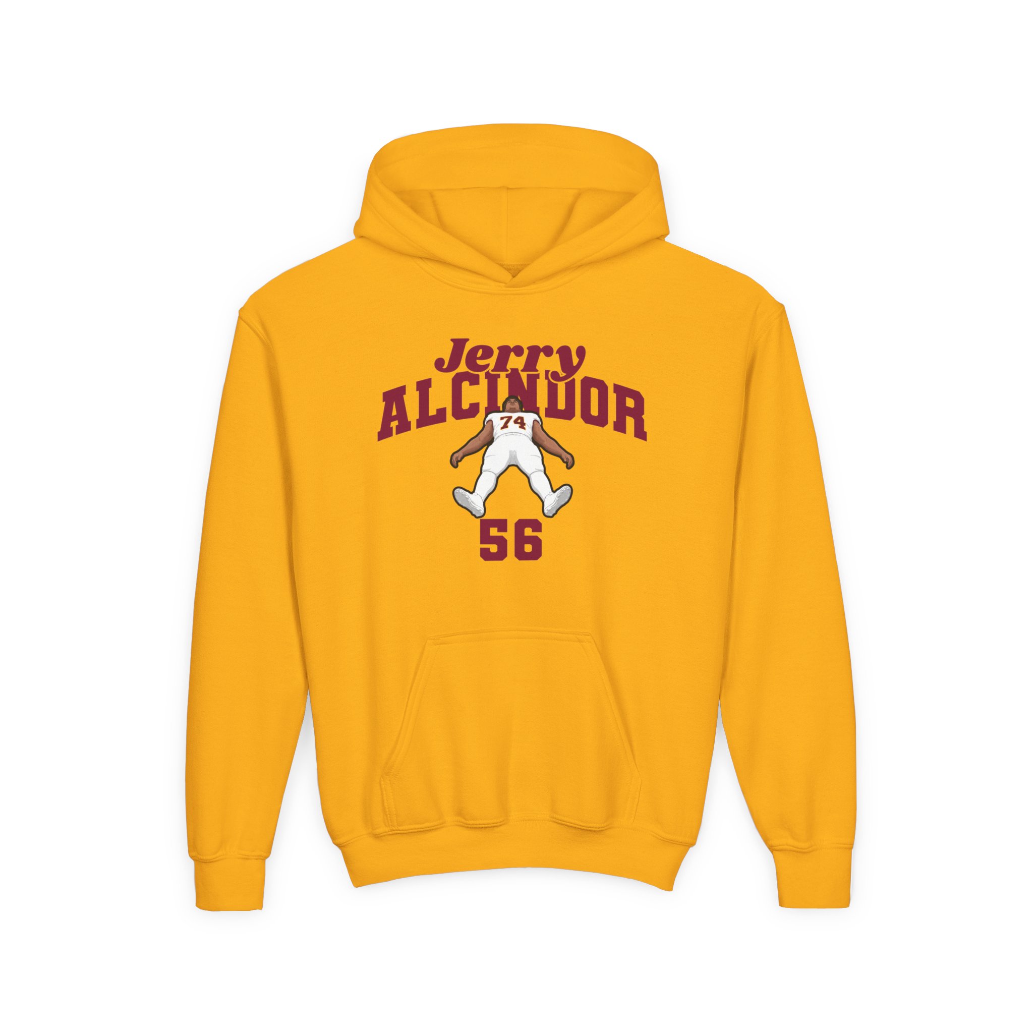Youth Hoodie — character_signature_arch in Gold