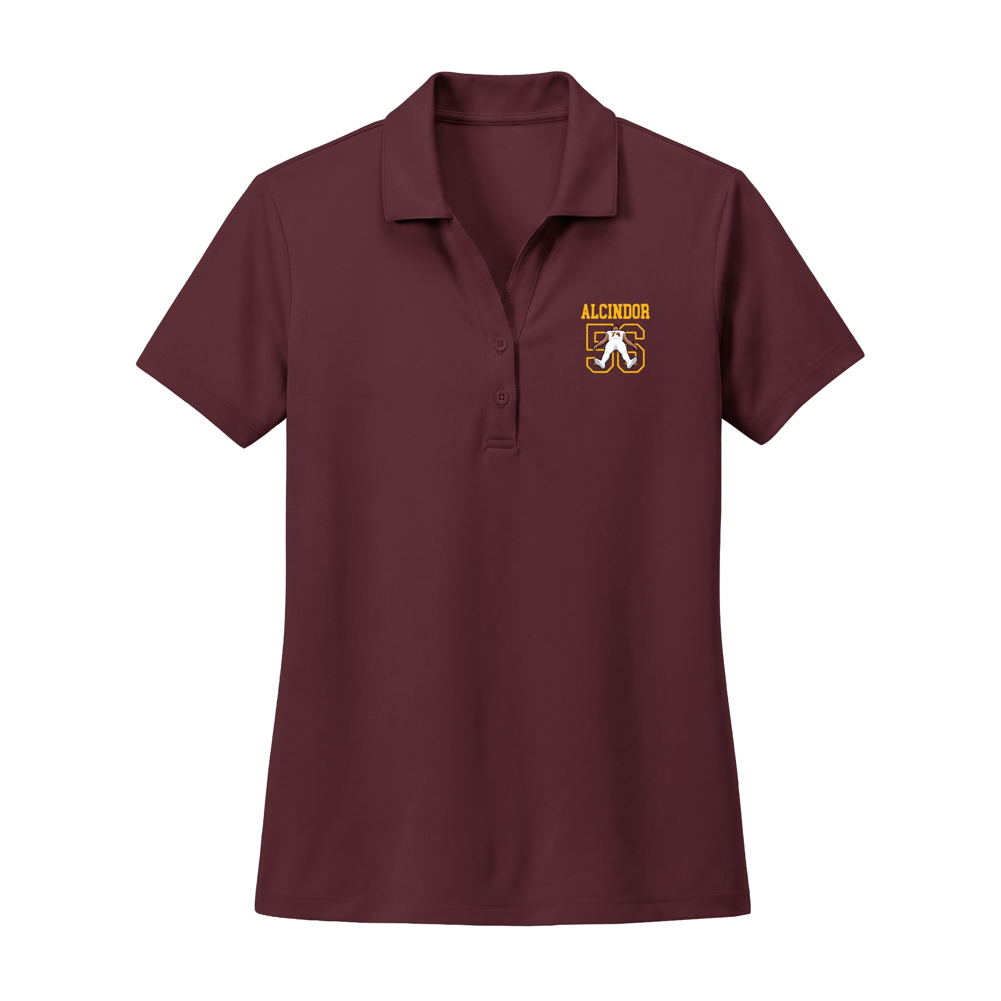 Women's Polo — character_shirsey in Maroon