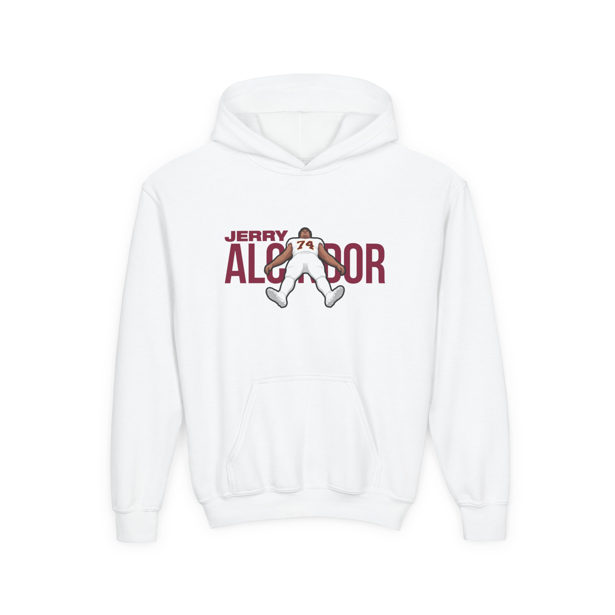 Youth Hoodie — character_player_name in White