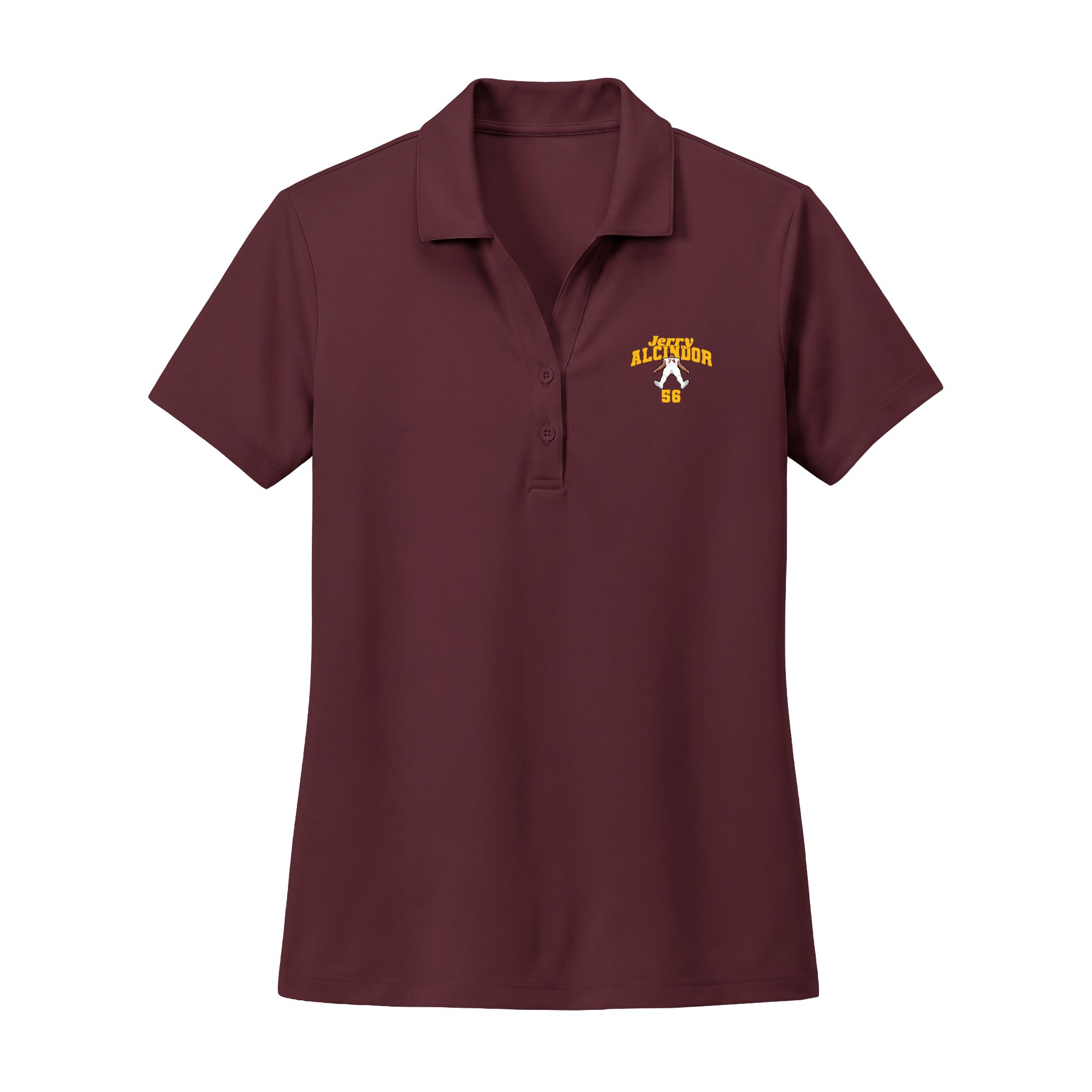Women's Polo — character_signature_arch in Maroon