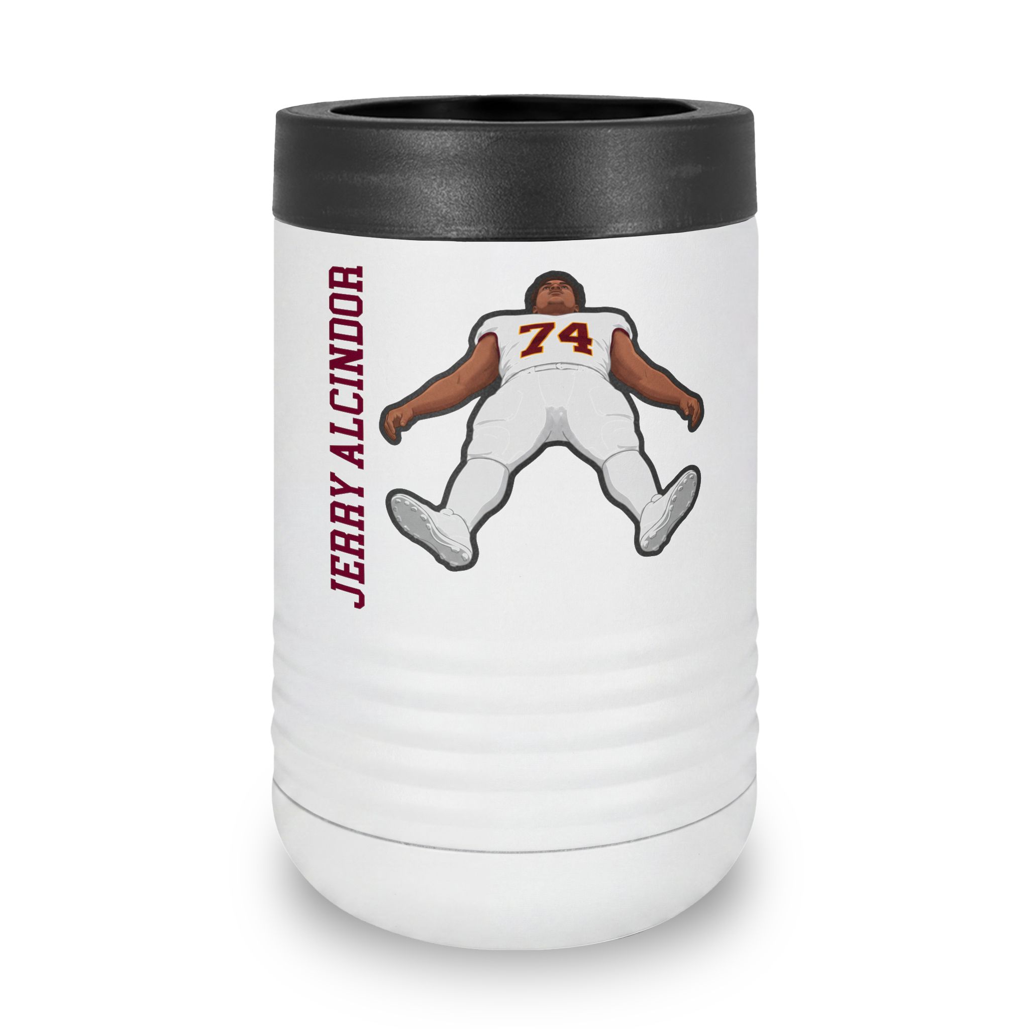 Stainless Can Cooler — character_name_vertical in White