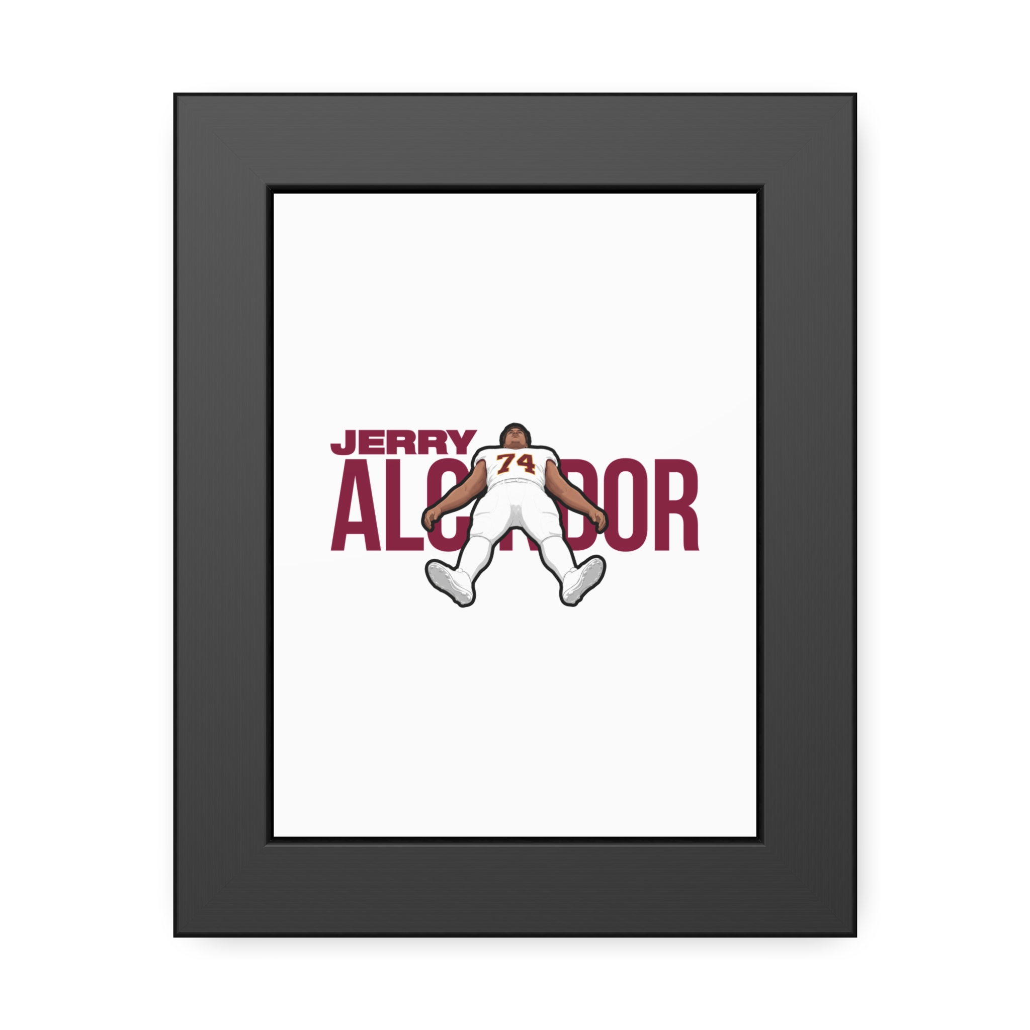 Framed Poster — character_player_name in Black