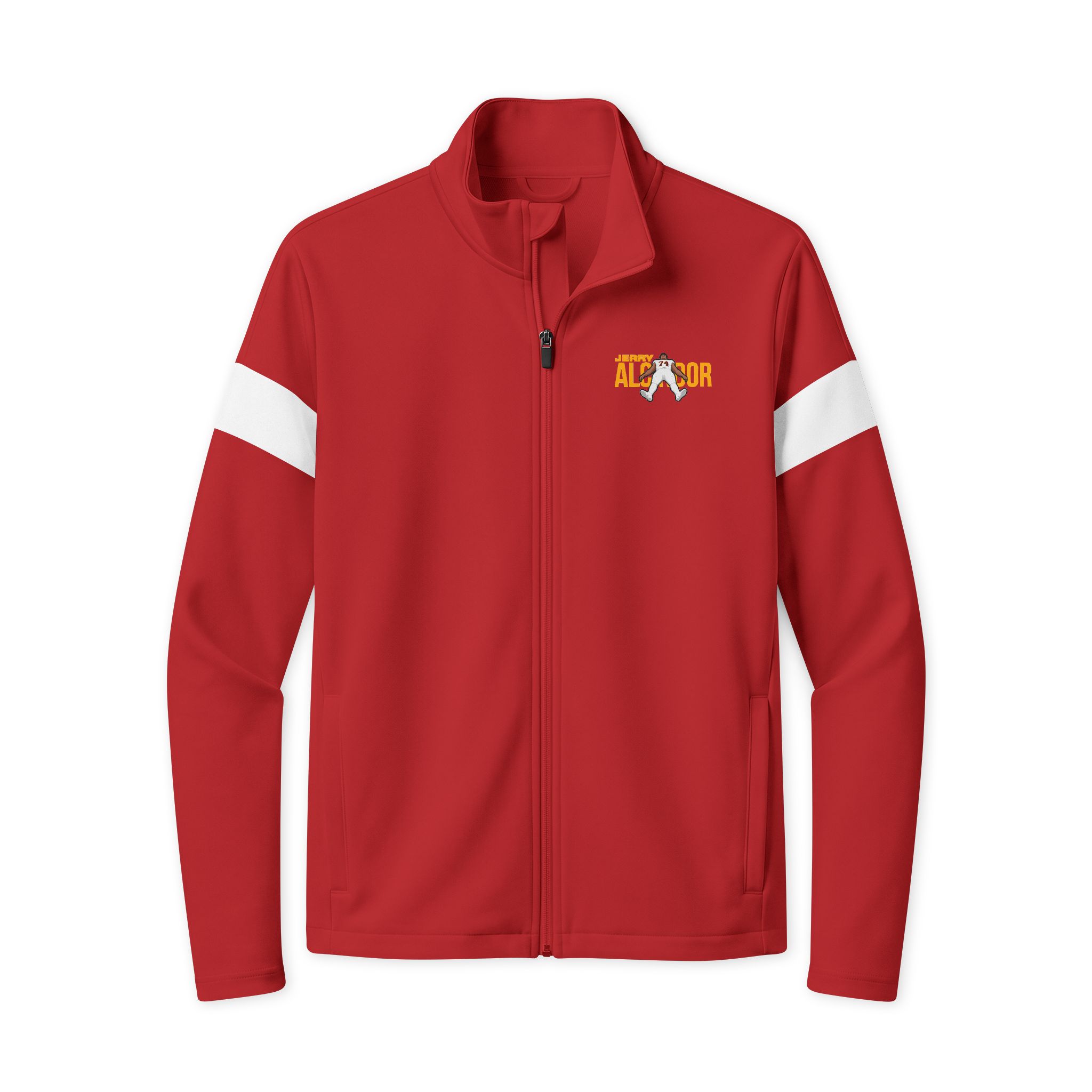 Travel Full-Zip Jacket — character_player_name in Deep Red/ White