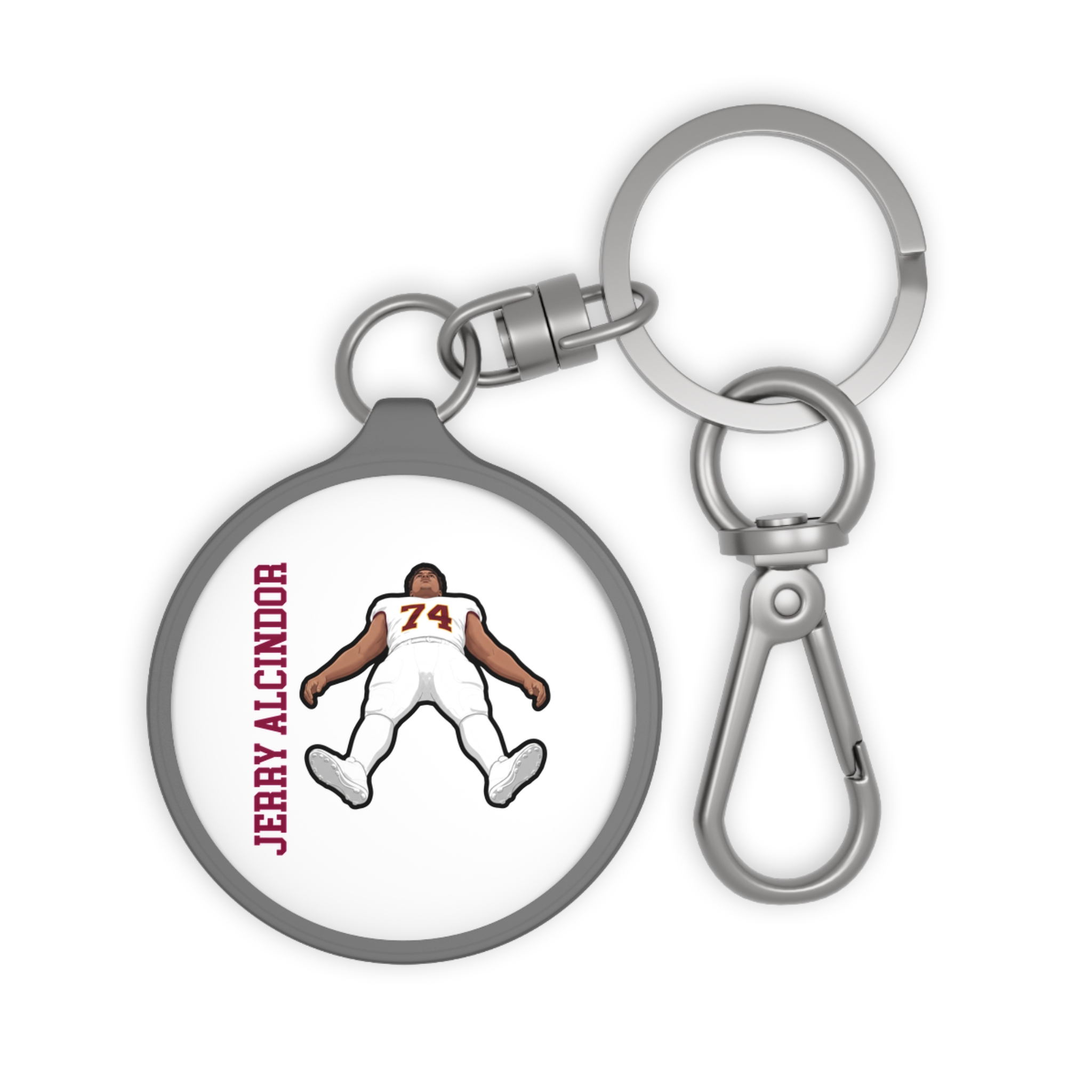 Keychain — character_name_vertical in Grey