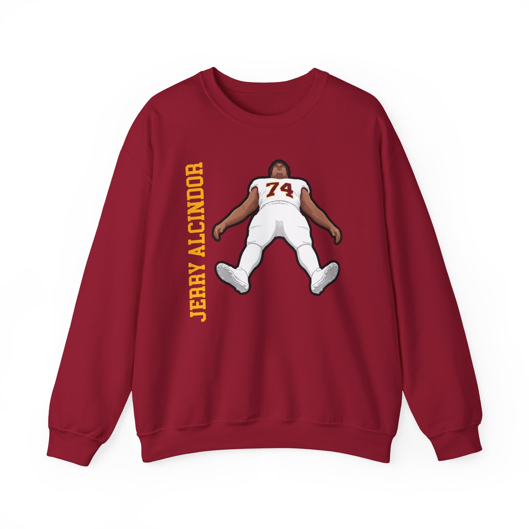 Crewneck Sweatshirt — character_name_vertical in Cardinal