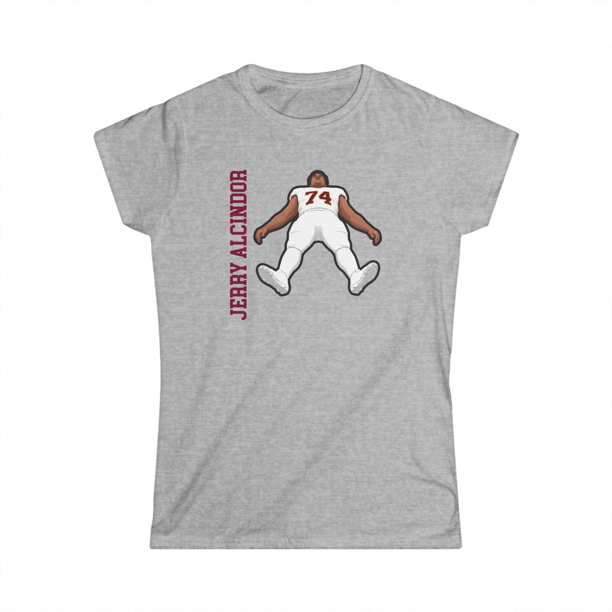 Women's Softstyle Tee — character_name_vertical in Grey