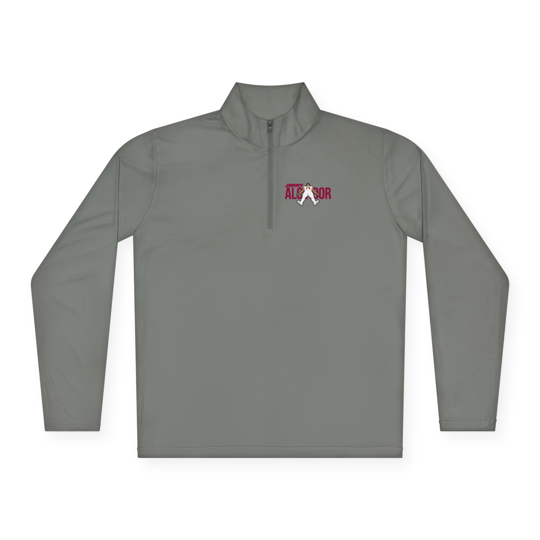 Q-Zip Pullover — character_player_name in Grey