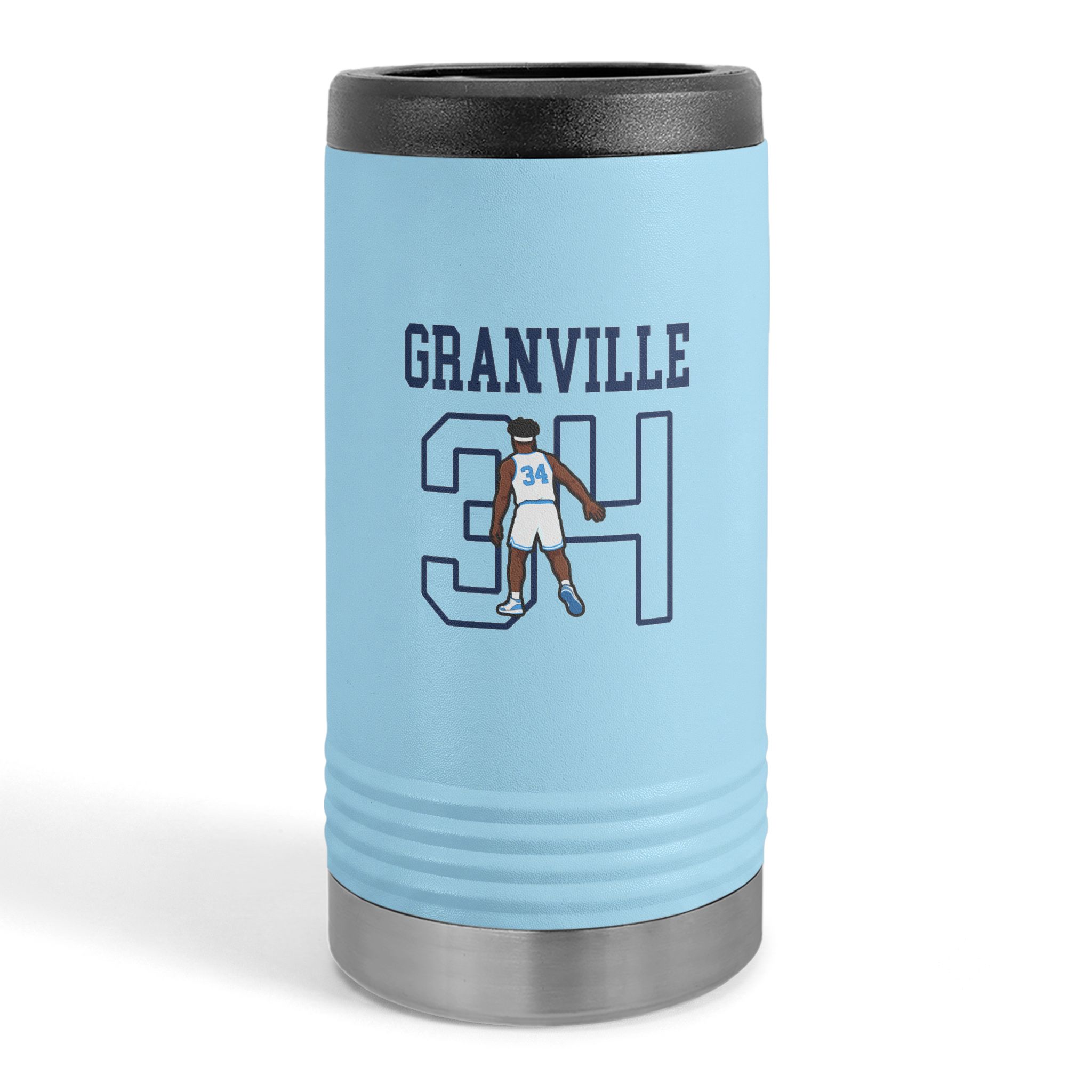 Slim Stainless Can Cooler — character_shirsey in Light Blue