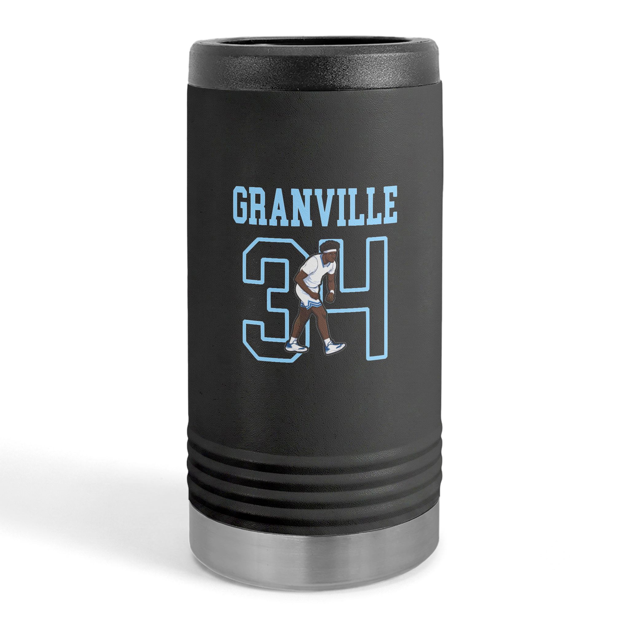 Slim Stainless Can Cooler — character_shirsey in Black