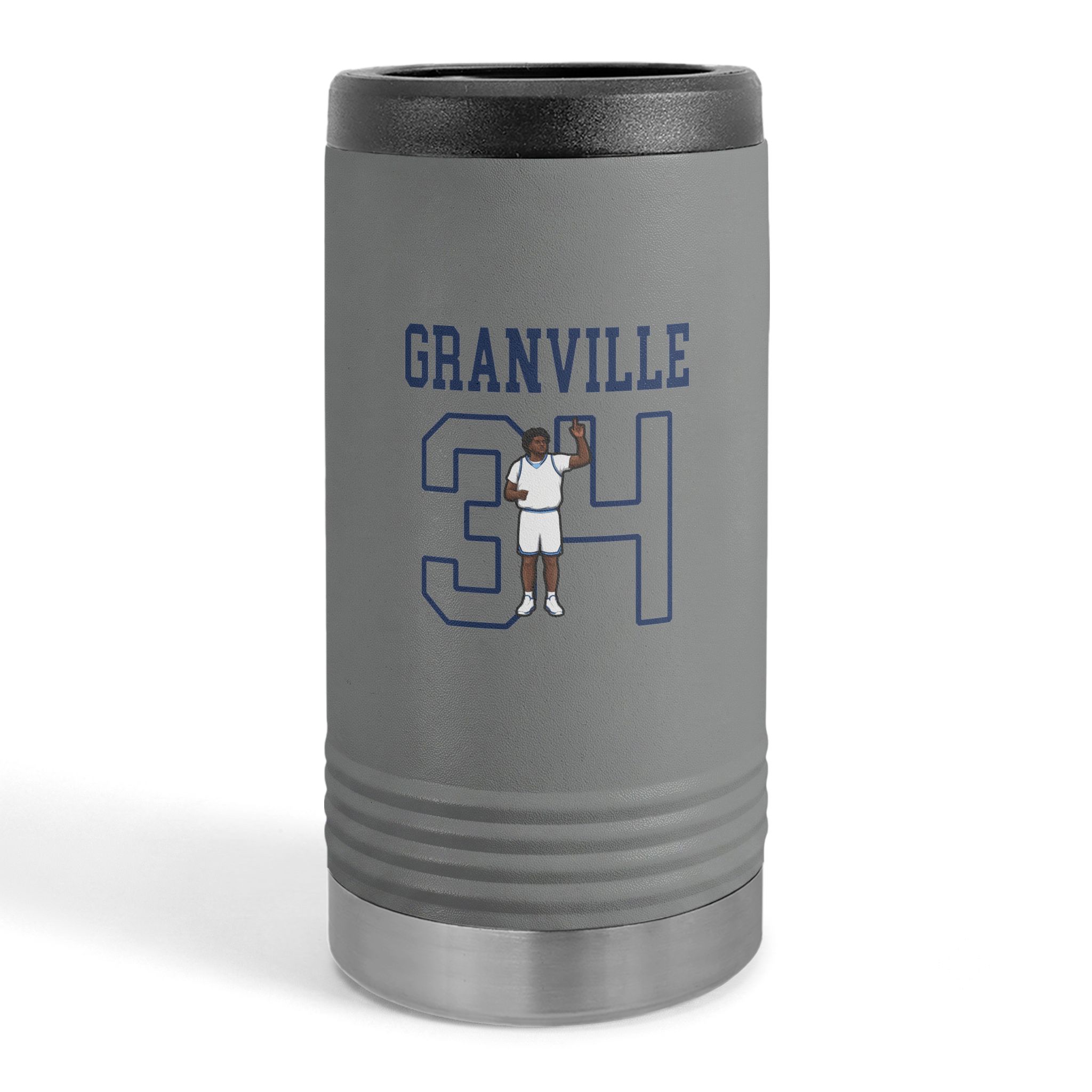 Slim Stainless Can Cooler — character_shirsey in Grey