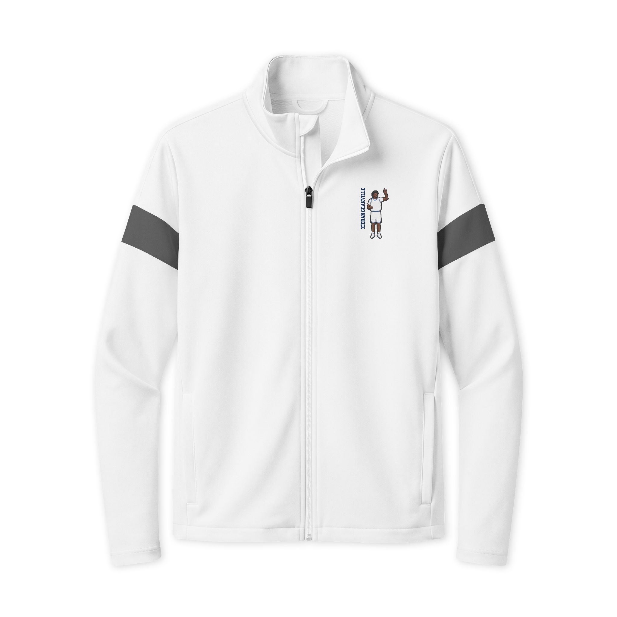 Travel Full-Zip Jacket — character_name_vertical in White/ Iron Grey