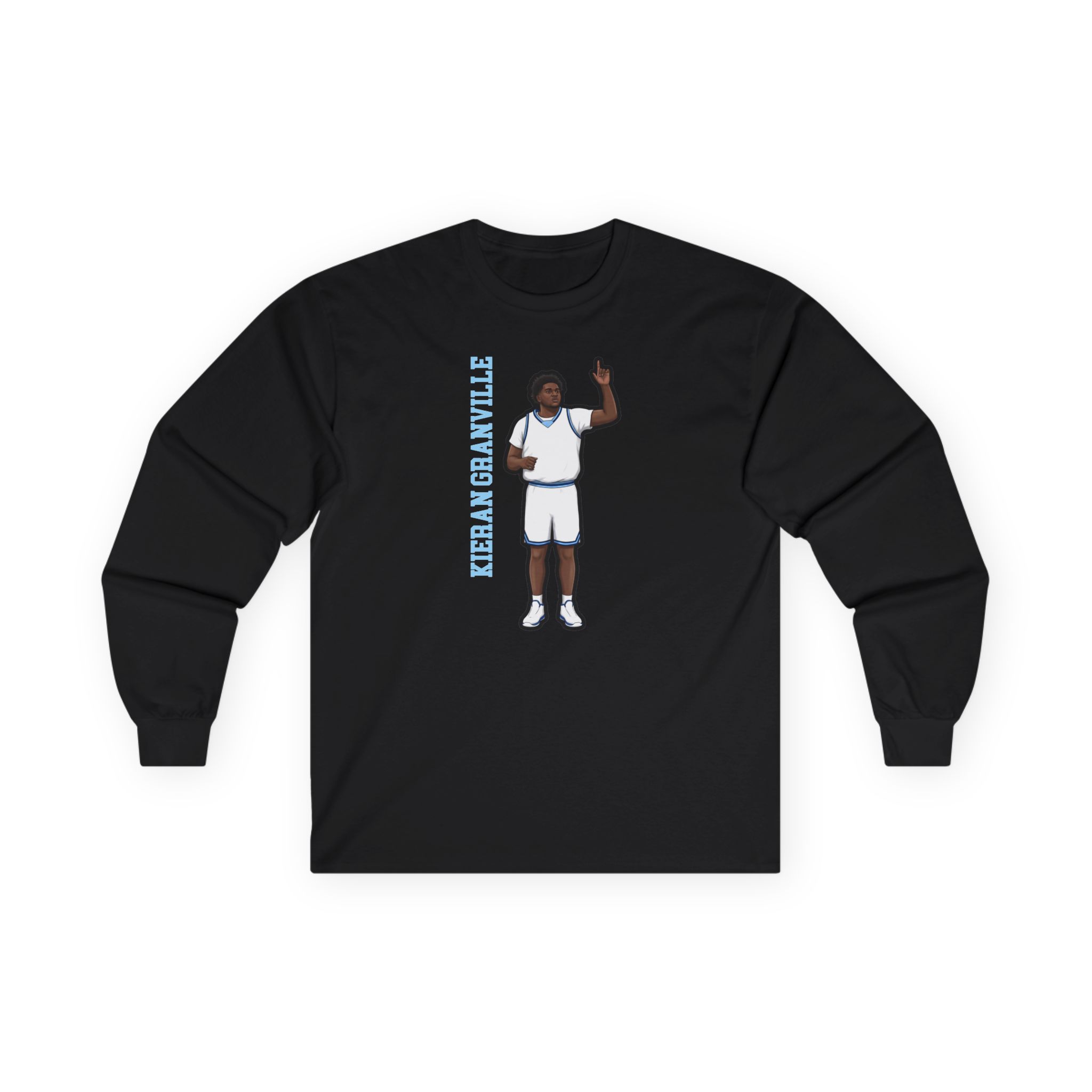 Long Sleeve Tee — character_name_vertical in Black
