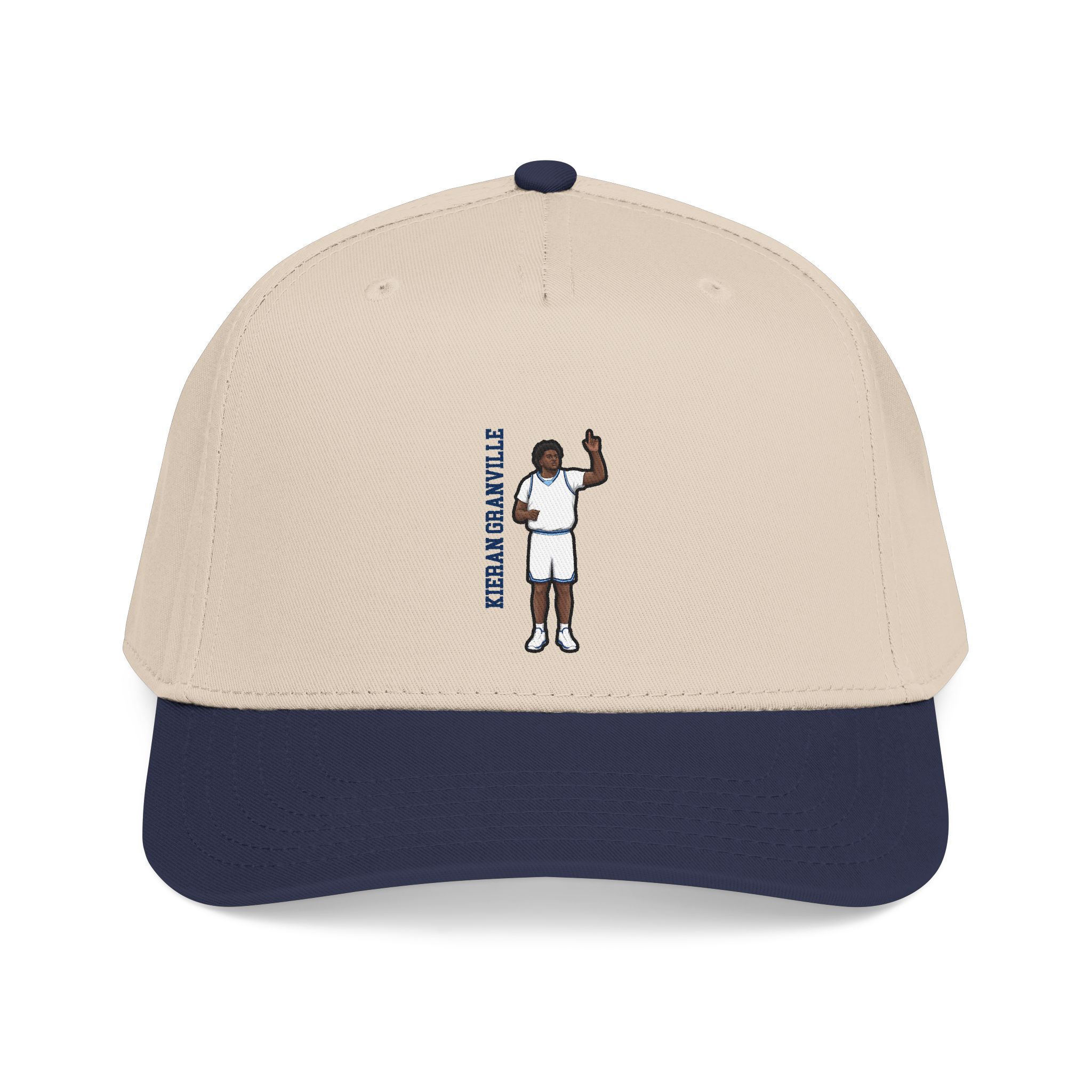 Baseball Cap — character_name_vertical in Navy / Natural