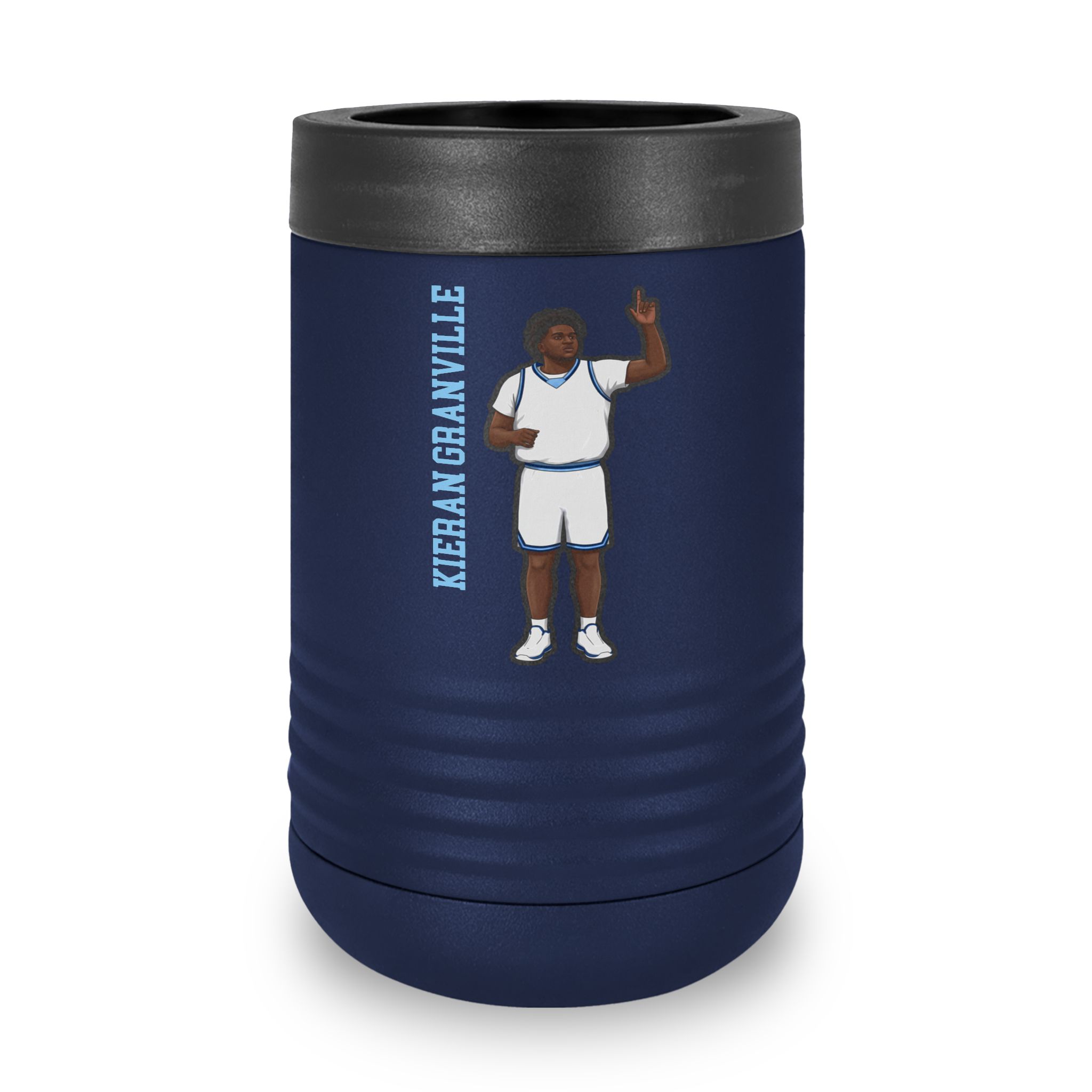 Stainless Can Cooler — character_name_vertical in Navy