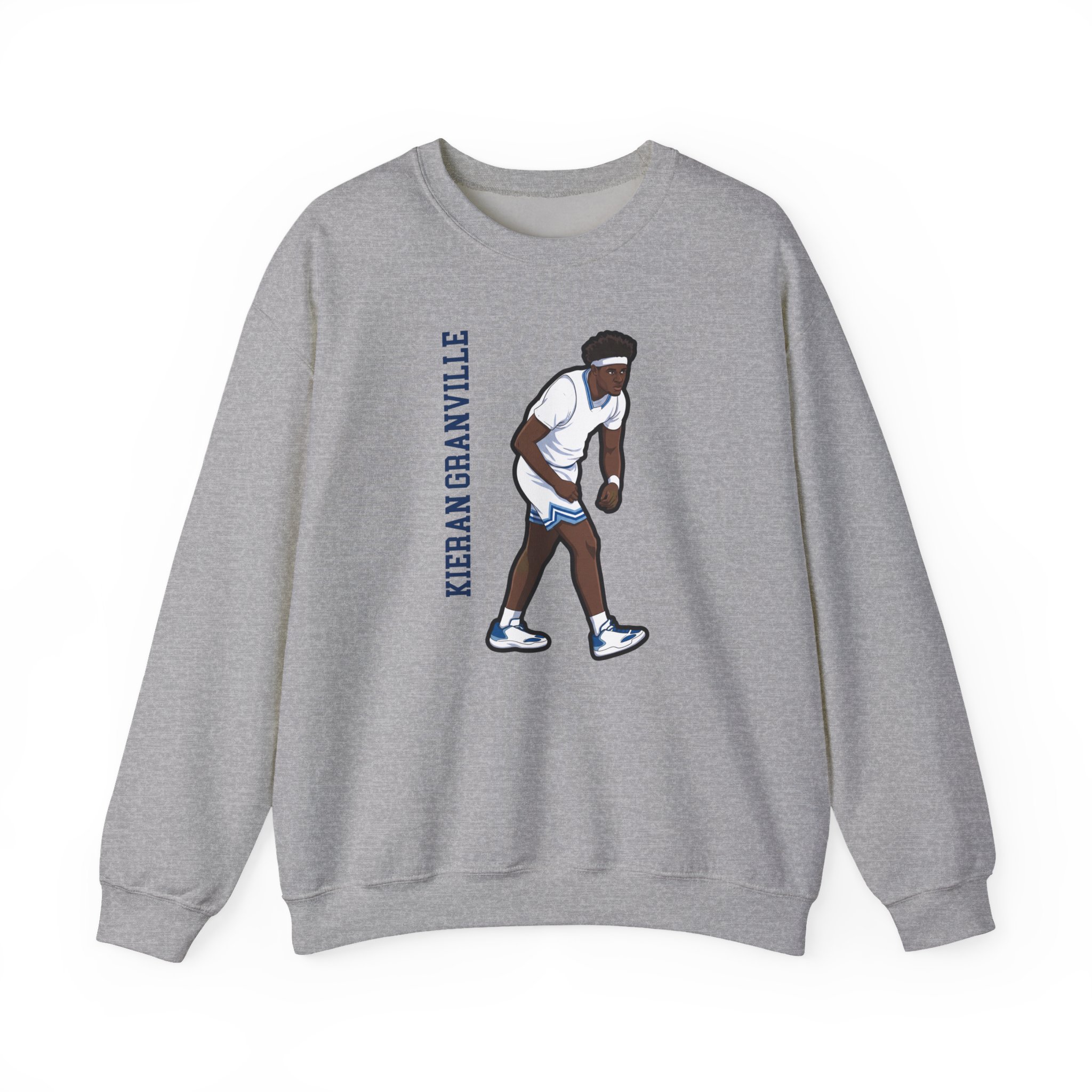Crewneck Sweatshirt — character_name_vertical in Grey