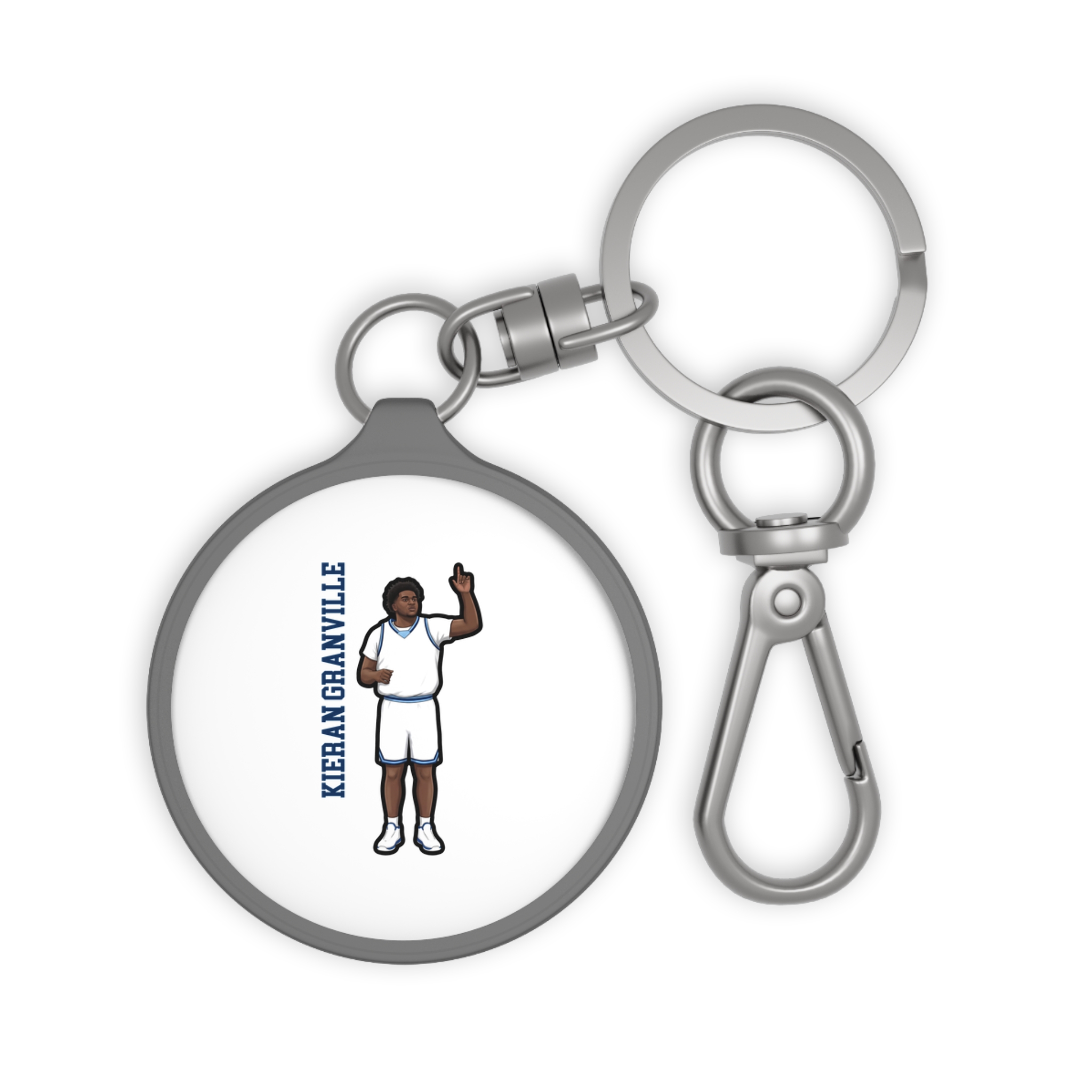 Keychain — character_name_vertical in Grey