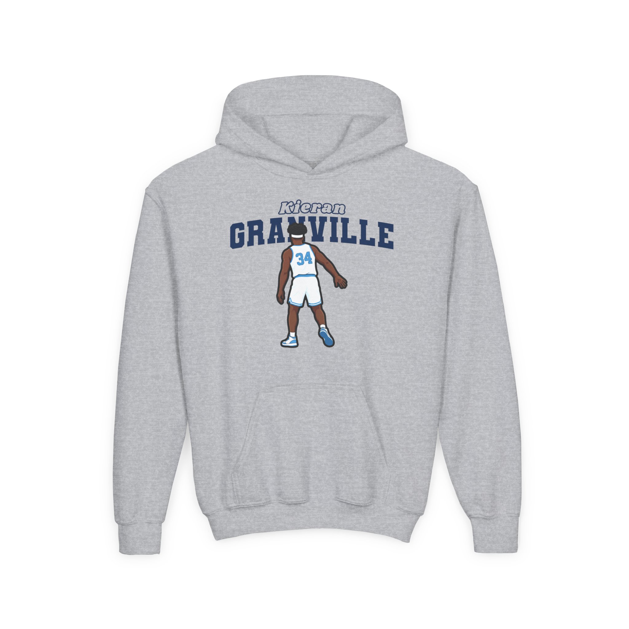 Youth Hoodie — character_name_arch in Grey