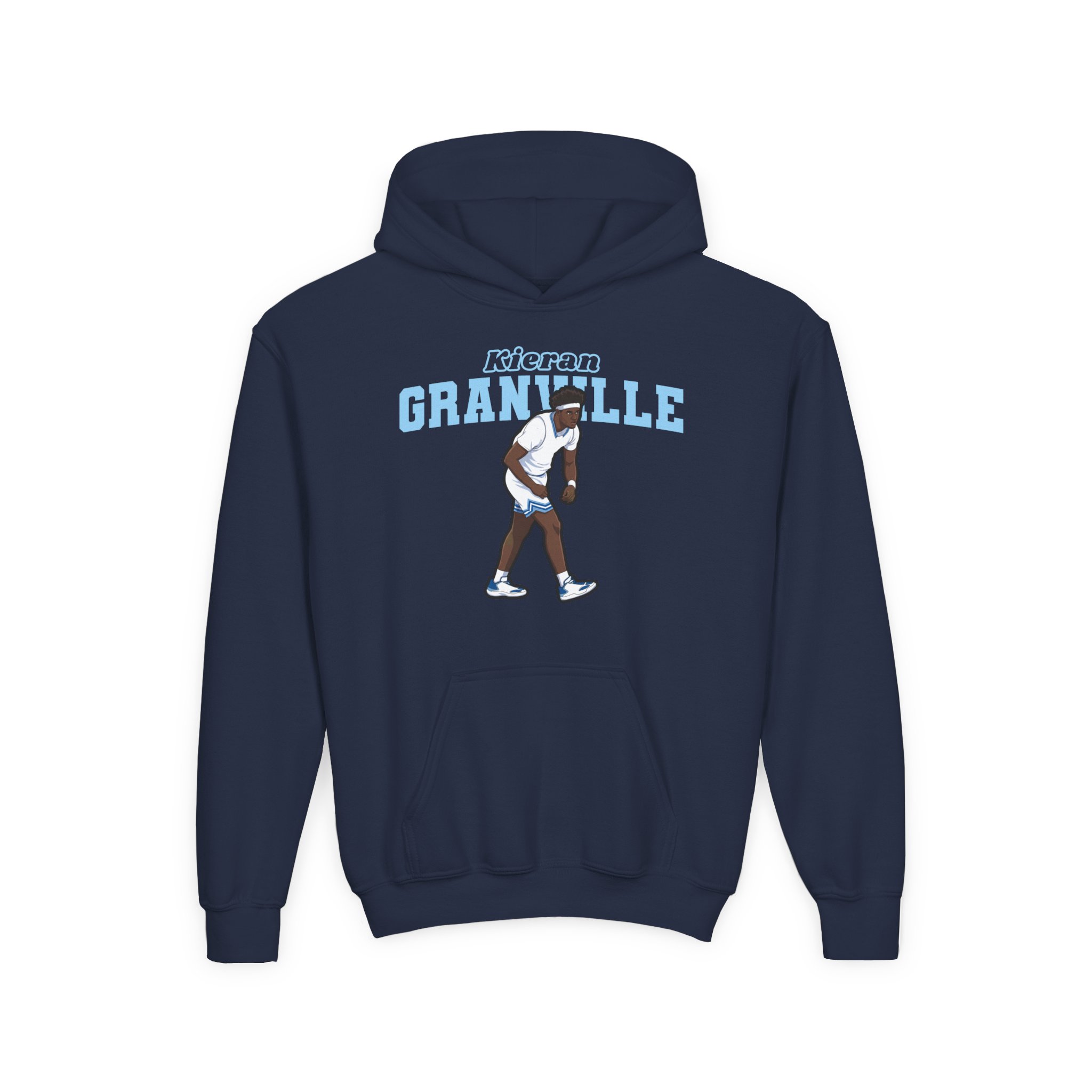 Youth Hoodie — character_name_arch in Navy
