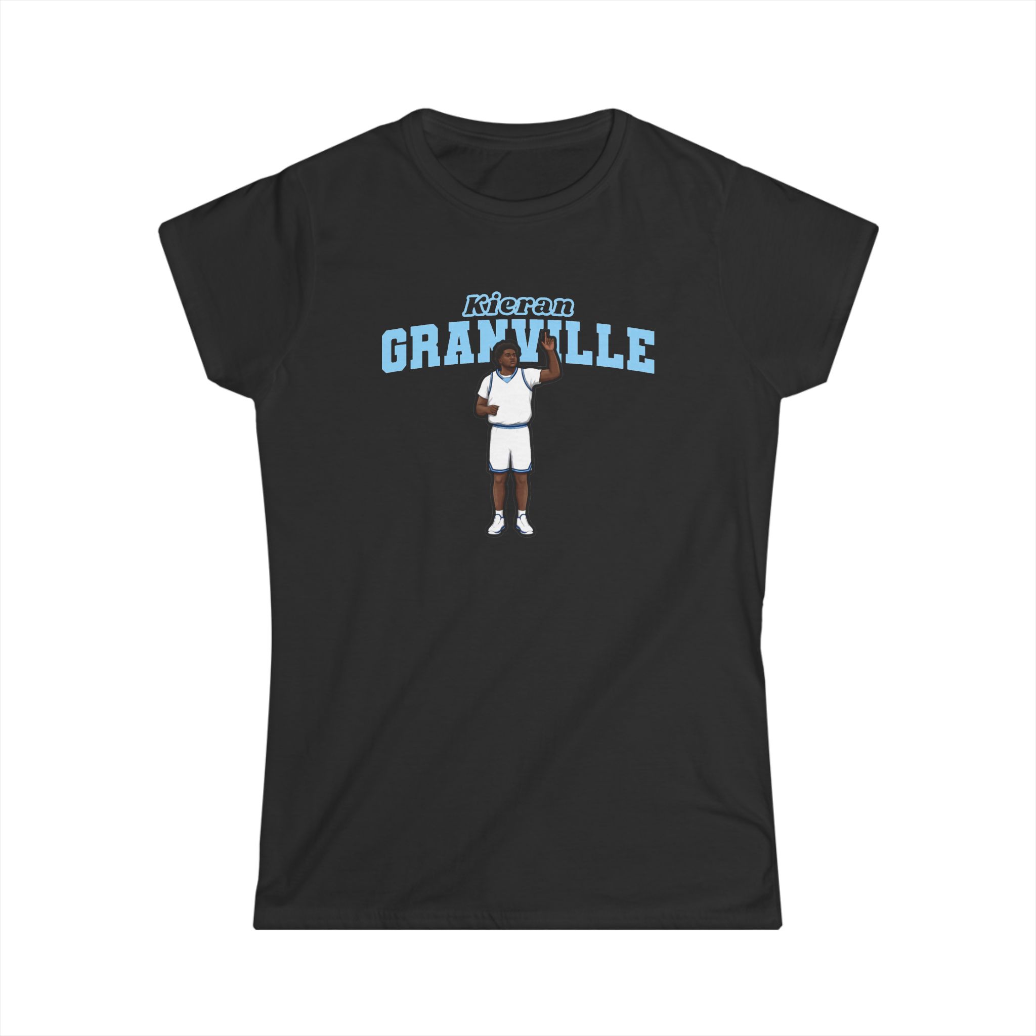 Women's Softstyle Tee — character_name_arch in Black