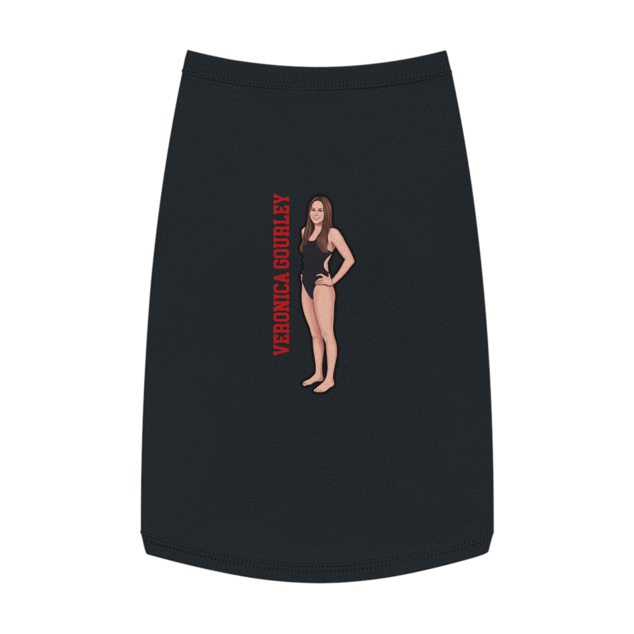 Pet Tank Top — character_name_vertical in Black