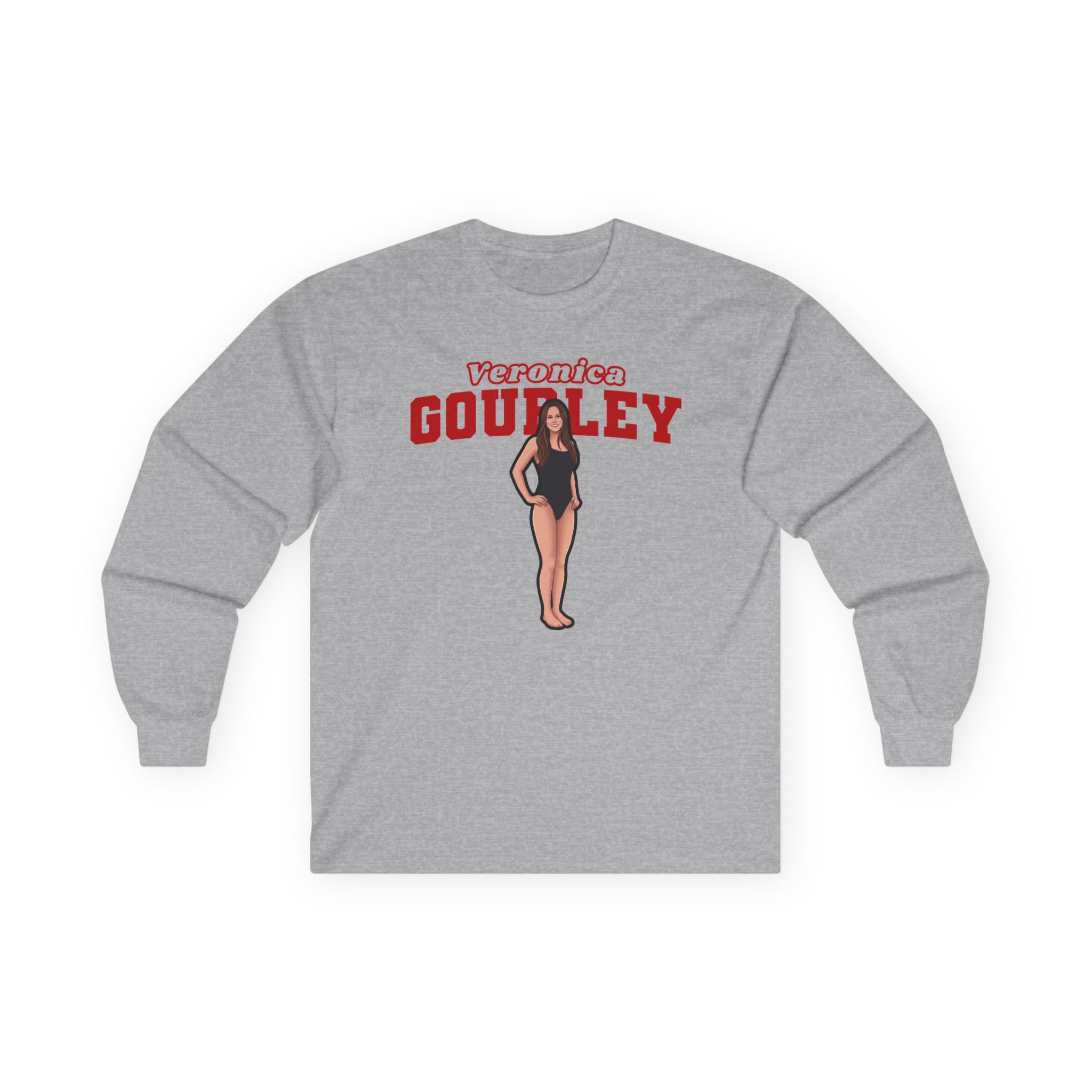 Long Sleeve Tee — character_name_arch in Grey