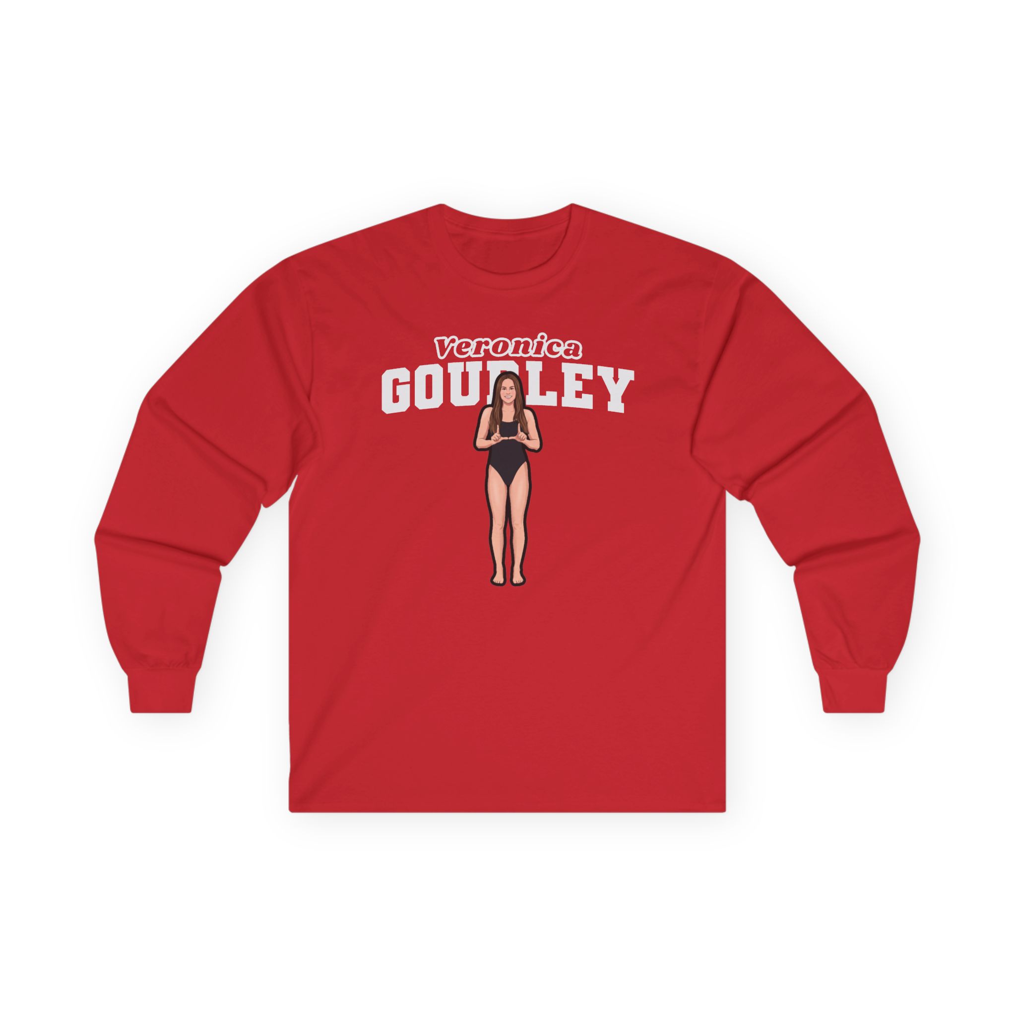 Long Sleeve Tee — character_name_arch in Red