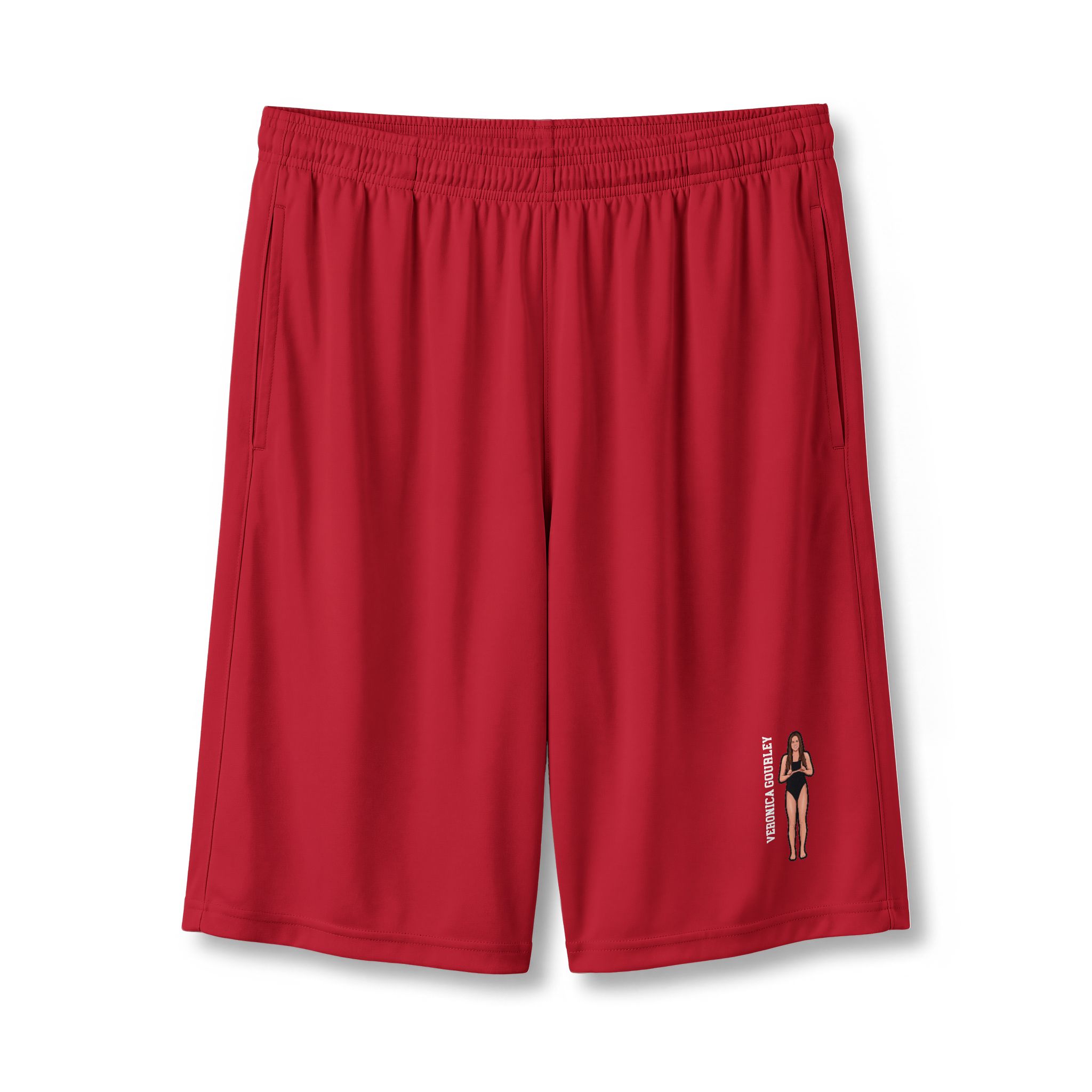 Shorts — character_name_vertical in Red