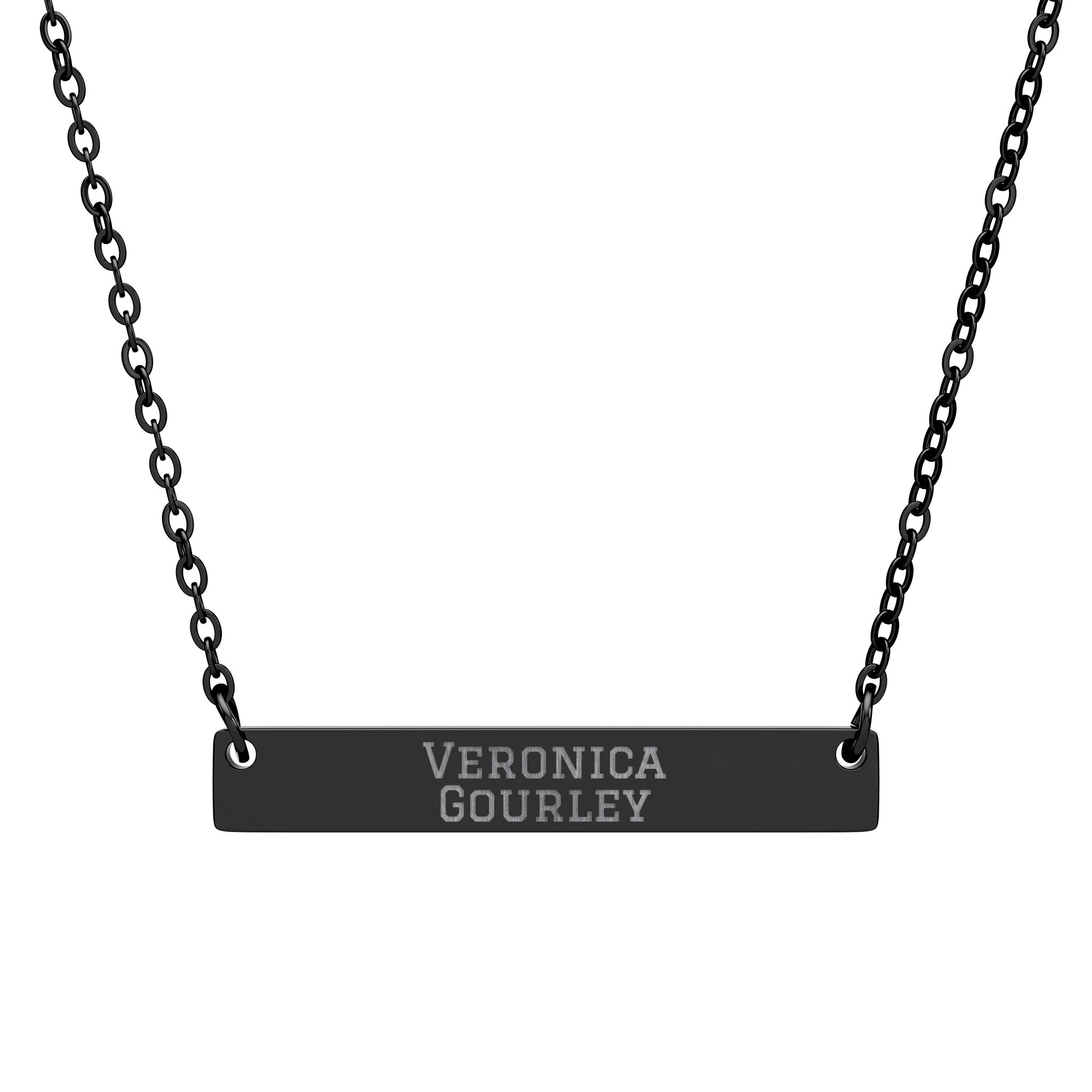 Engraved Bar Necklace — Classic in Black
