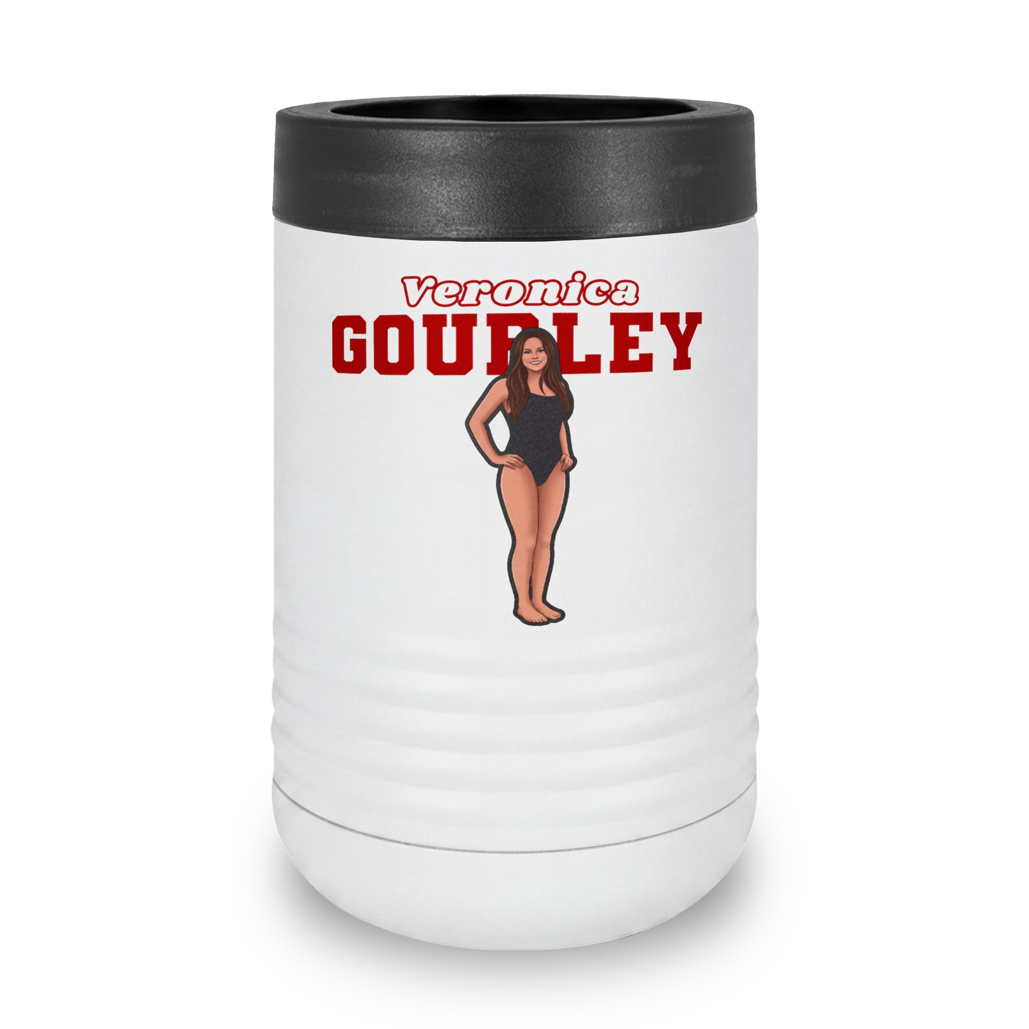 Stainless Can Cooler — character_name_arch in White