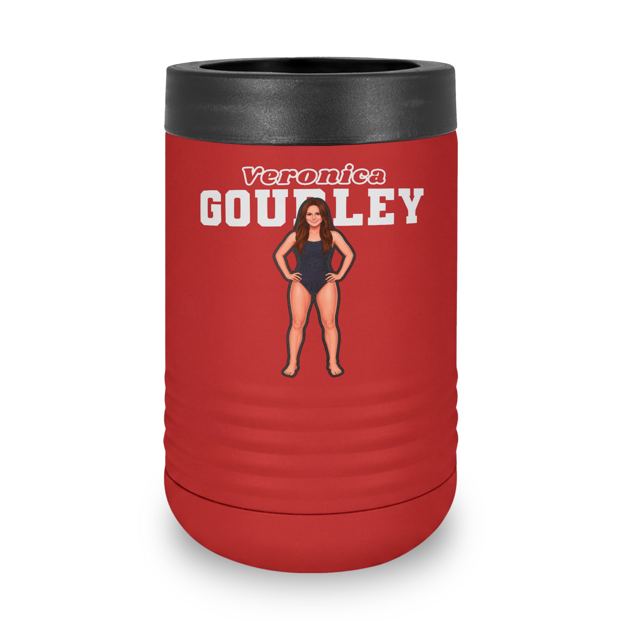 Stainless Can Cooler — character_name_arch in Red