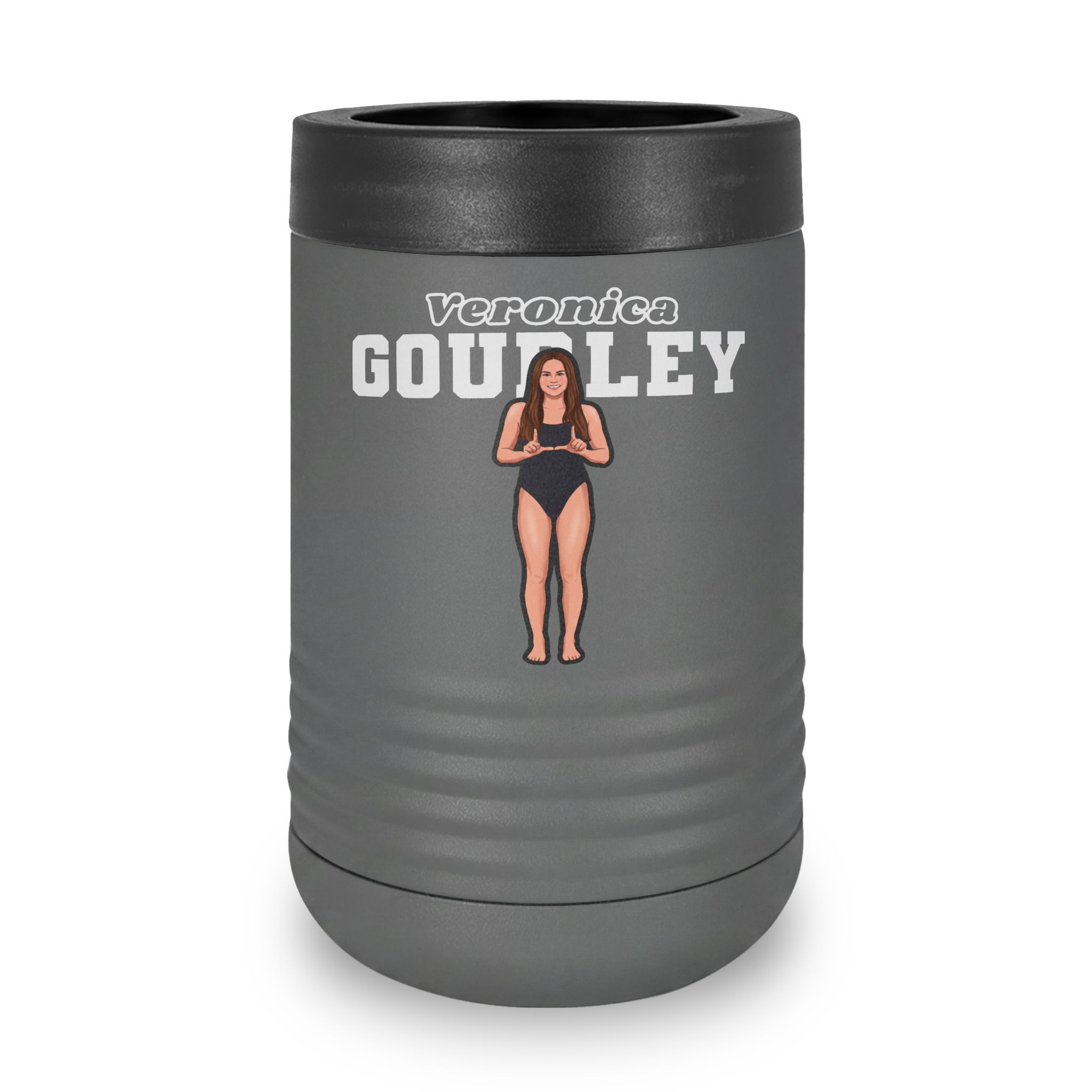Stainless Can Cooler — character_name_arch in Grey