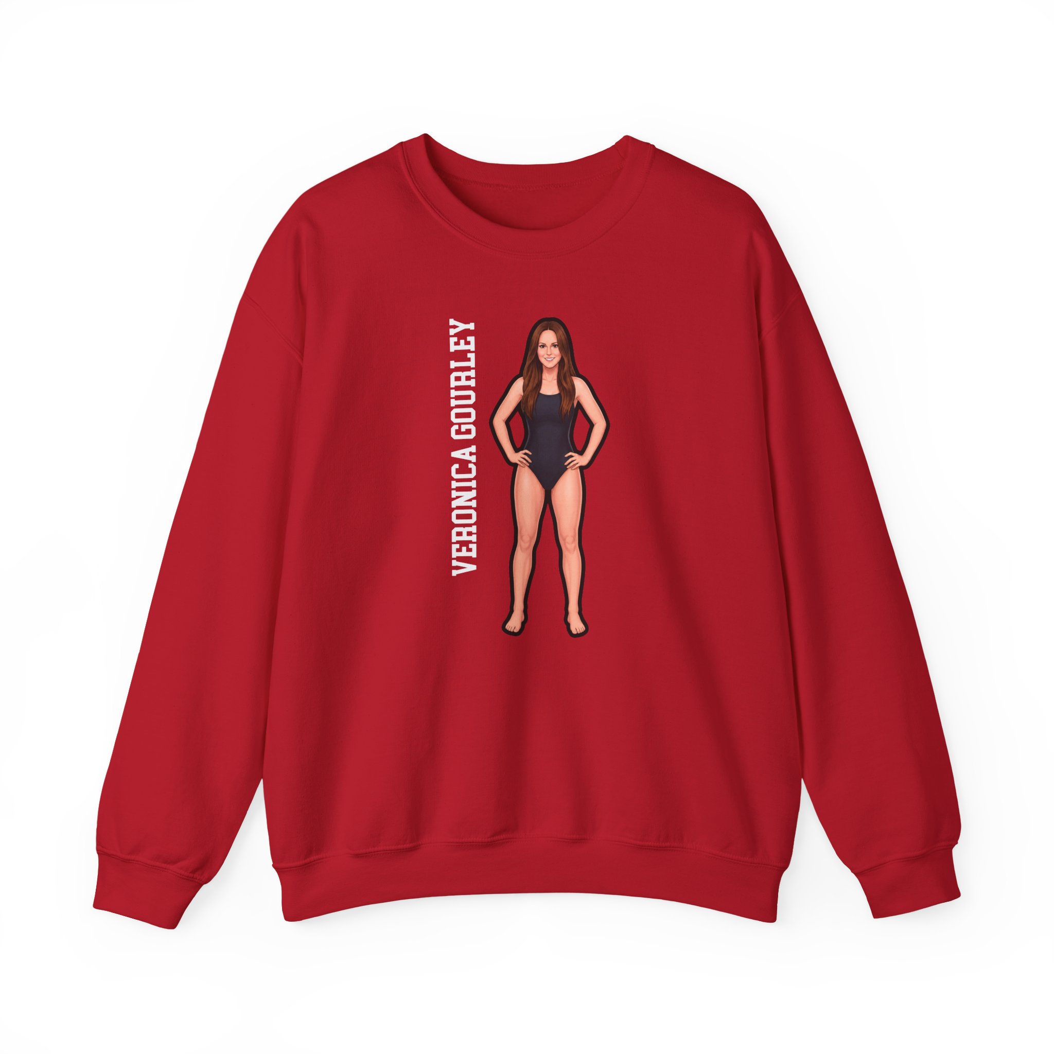 Crewneck Sweatshirt — character_name_vertical in Red