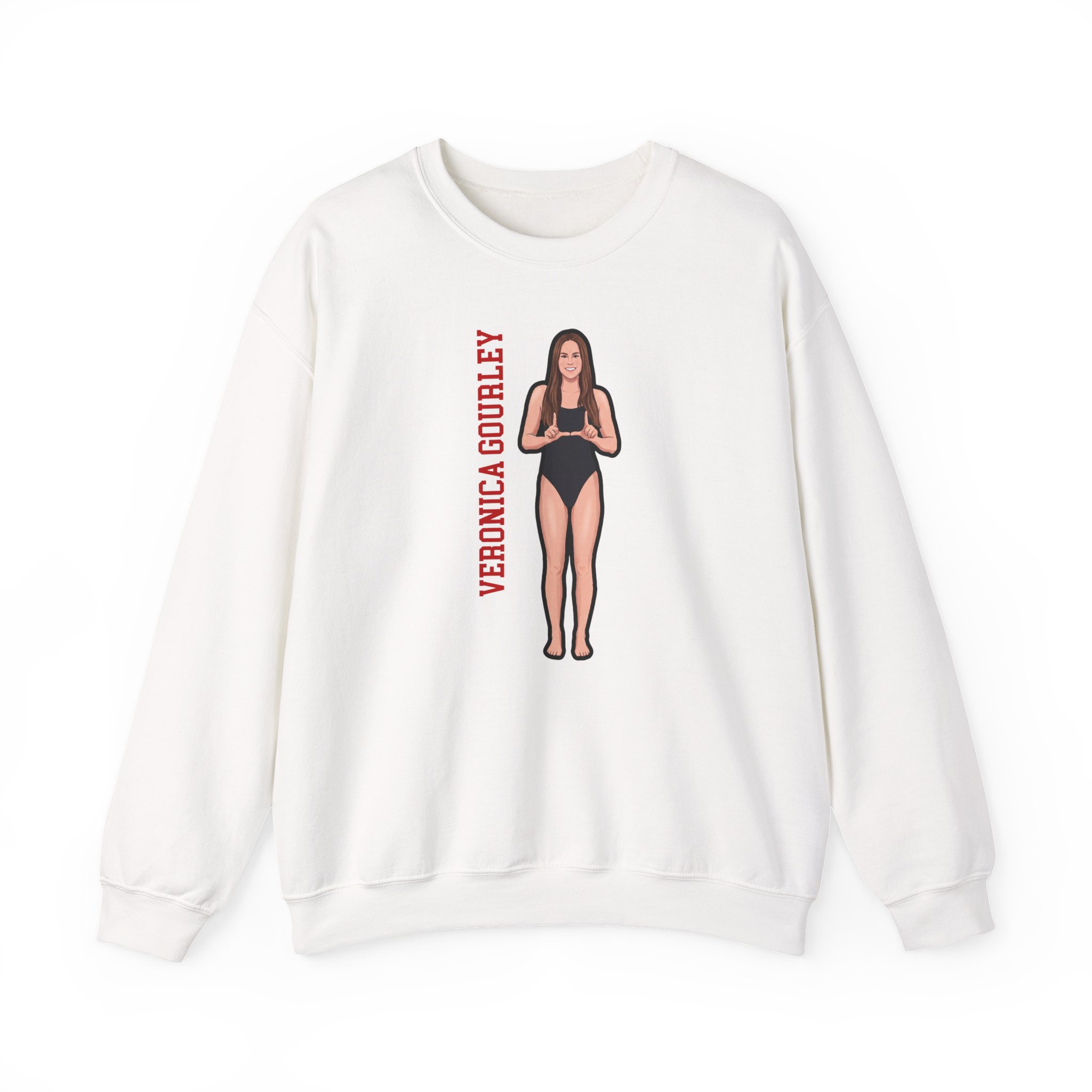 Crewneck Sweatshirt — character_name_vertical in White